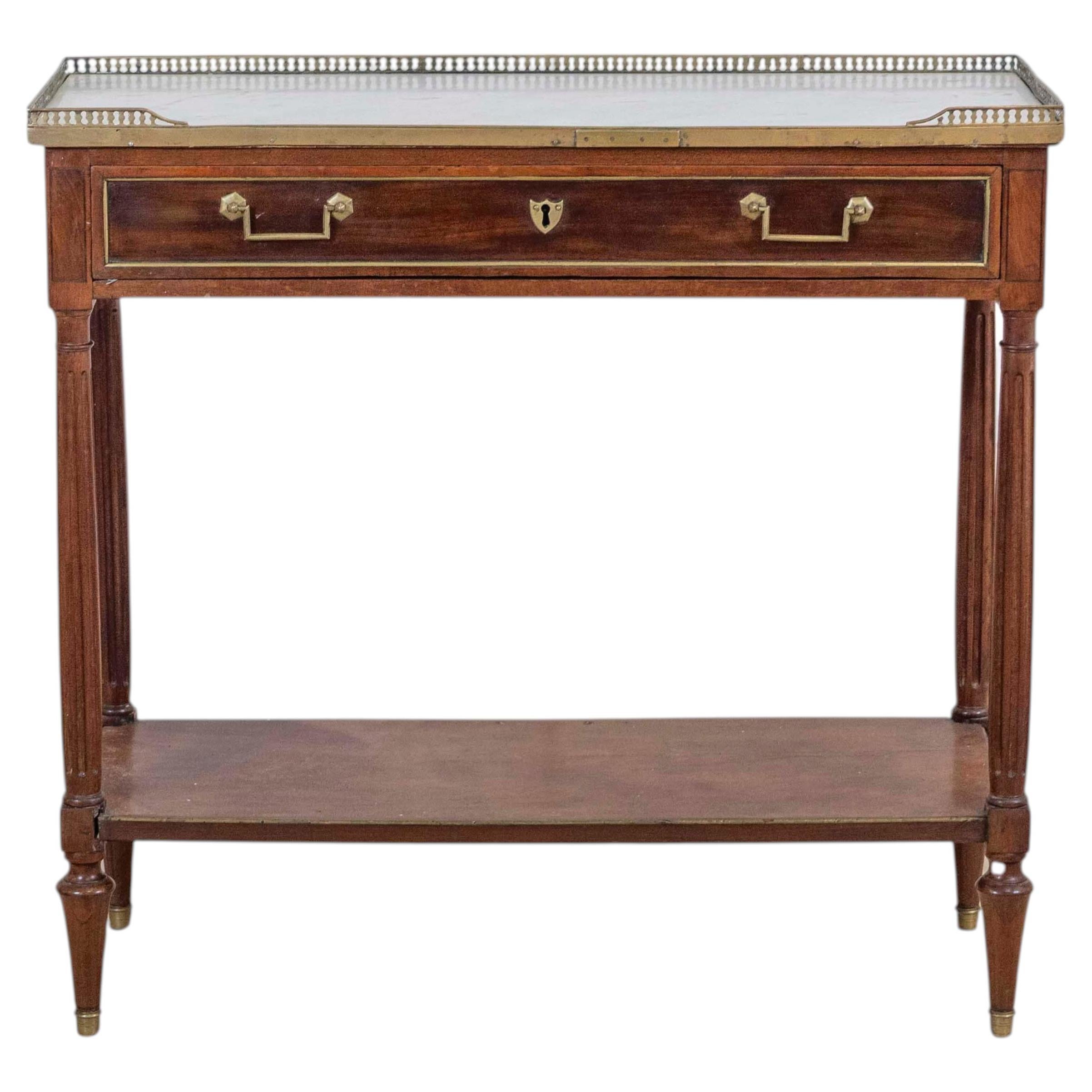 Louis XVI Style Console In Mahogany.