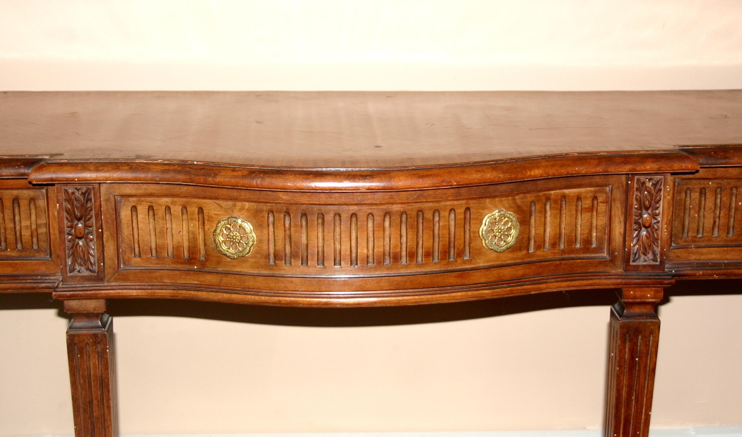 Hand-Carved Louis XVI Style Console Table For Sale