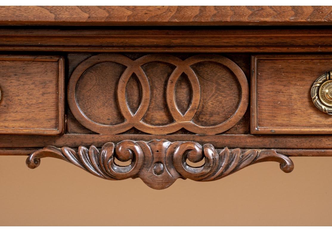 Carved Louis XVI Style Console Table  with Flip Top For Sale