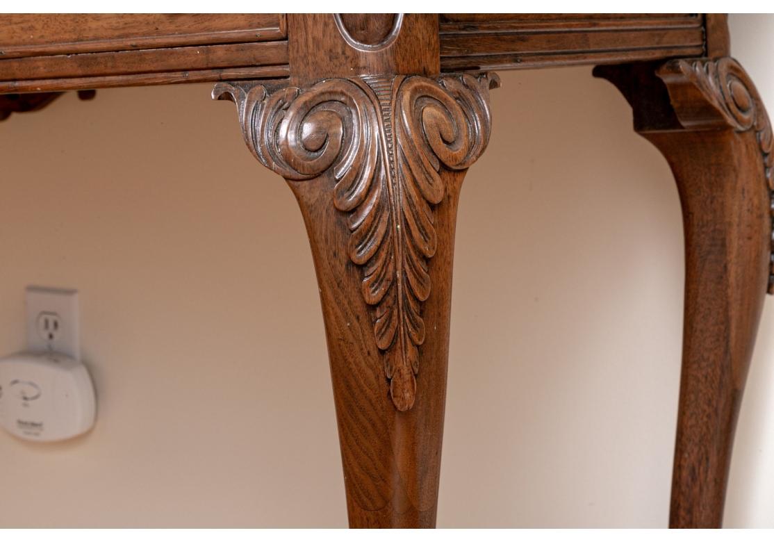Brass Louis XVI Style Console Table  with Flip Top For Sale