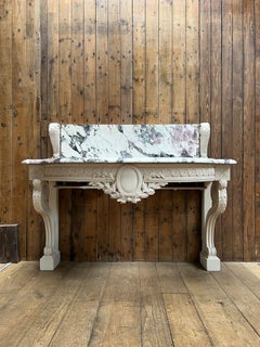 Louis XVI Style Console Table with Marble Top