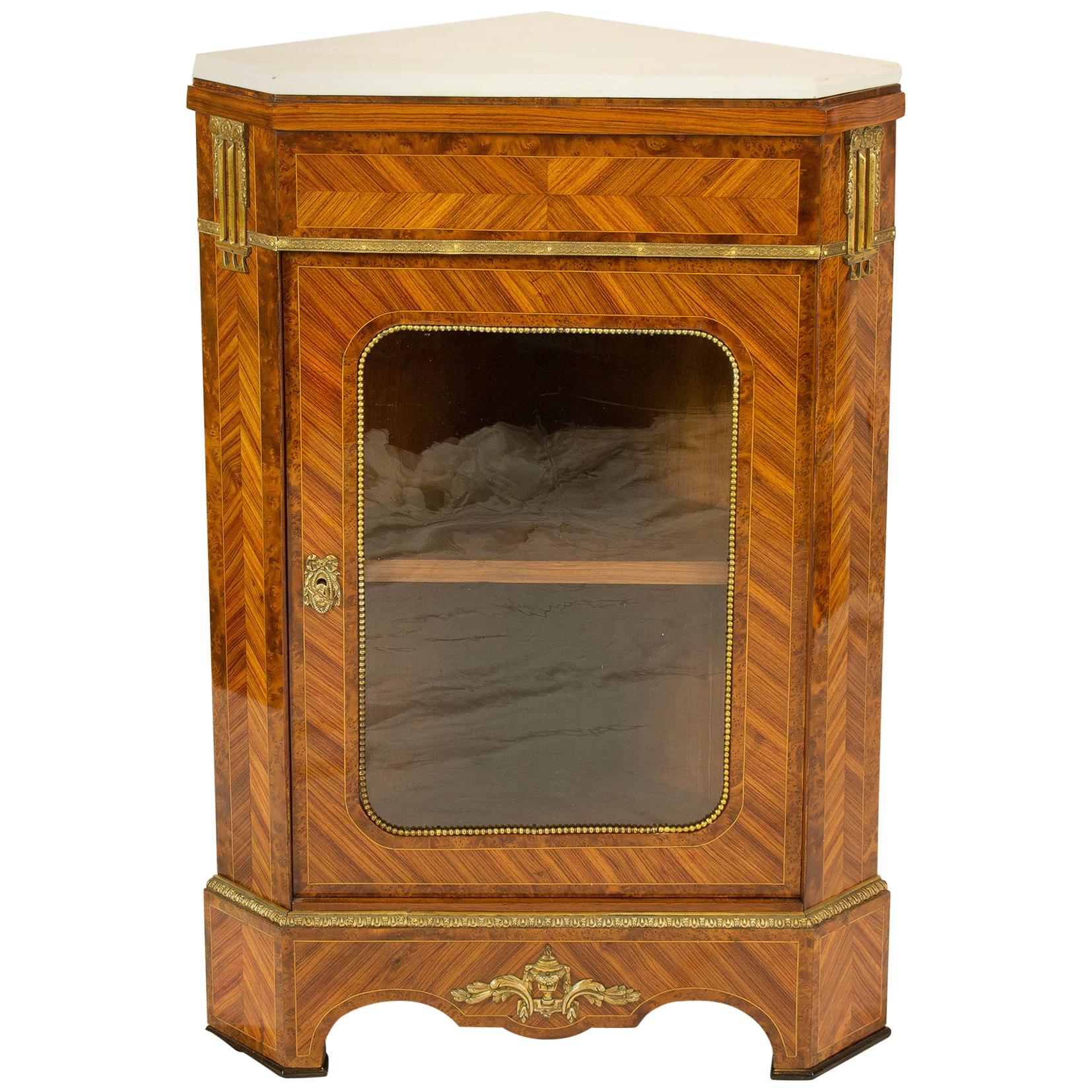 Louis XVI Style Corner Cabinet, France, by Hopilliart For Sale