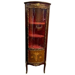 Louis XVI Style Corner Curio Cabinet