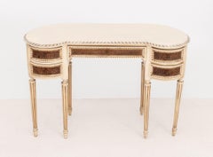Louis XVI Style Cream Painted Kidney Shaped Desk