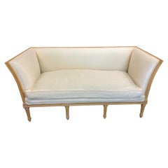 Vintage Louis XVI Style Cream Upholstered Settee