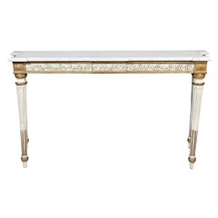 console table with storage Louis XVI Style Creme Painted and Giltwood Console Table by Jansen