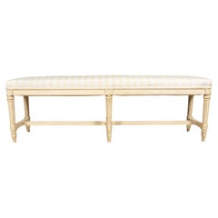 Used Louis XVI Style Creme Painted Bench