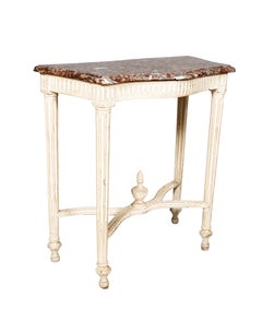 Louis XVI Style Creme Painted Console Table