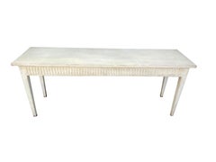 Louis XVI Style Creme Painted Table By Don Ruseau