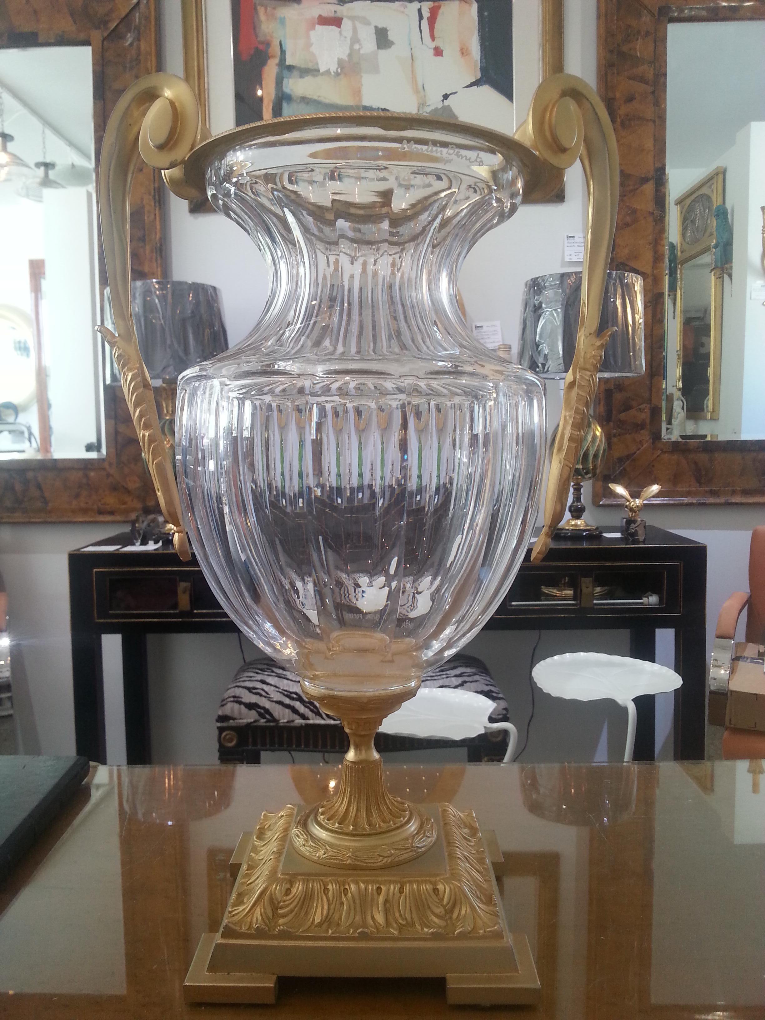 Louis XVI Style Crystal and Bronze Vase by Martin Benito  For Sale 13