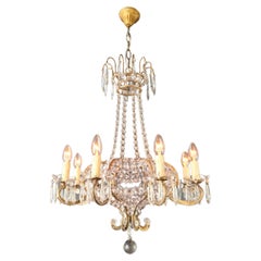 Louis XVI style crystal antique chandelier ceiling shine Art Nouveau France