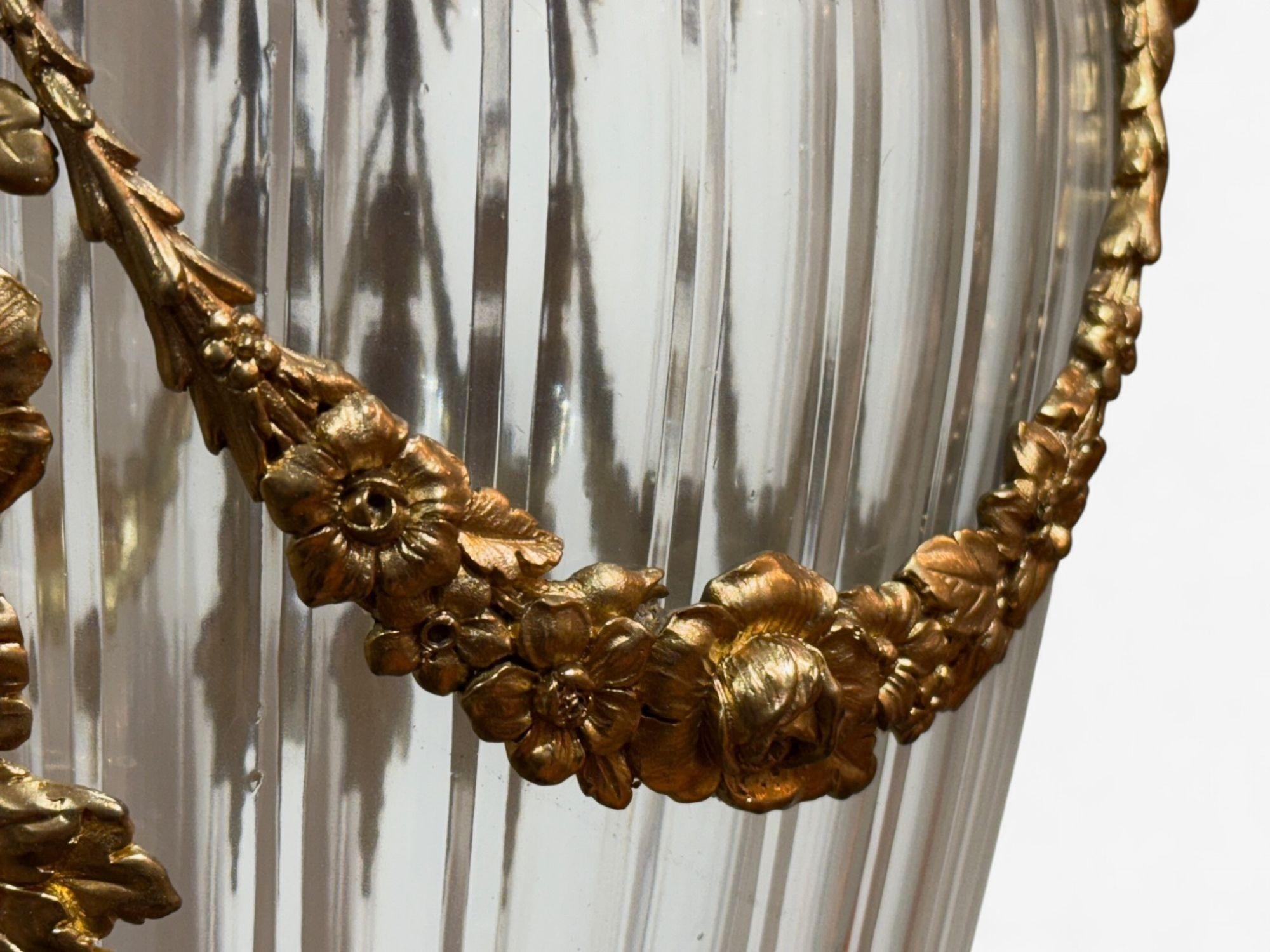Louis XVI Style, Crystal, Bronze, Monumental Lidded Urns, Italy, 20th c. For Sale 5