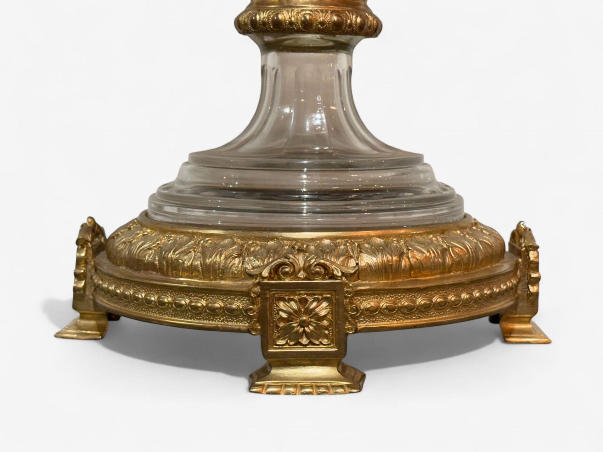 Louis XVI Style, Crystal, Bronze, Monumental Lidded Urns, Italy, 20th c. For Sale 6