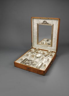 Reise-Nécessaire aus geschliffenem Glas von Boin Taburet, um 1880, Louis XVI.-Stil