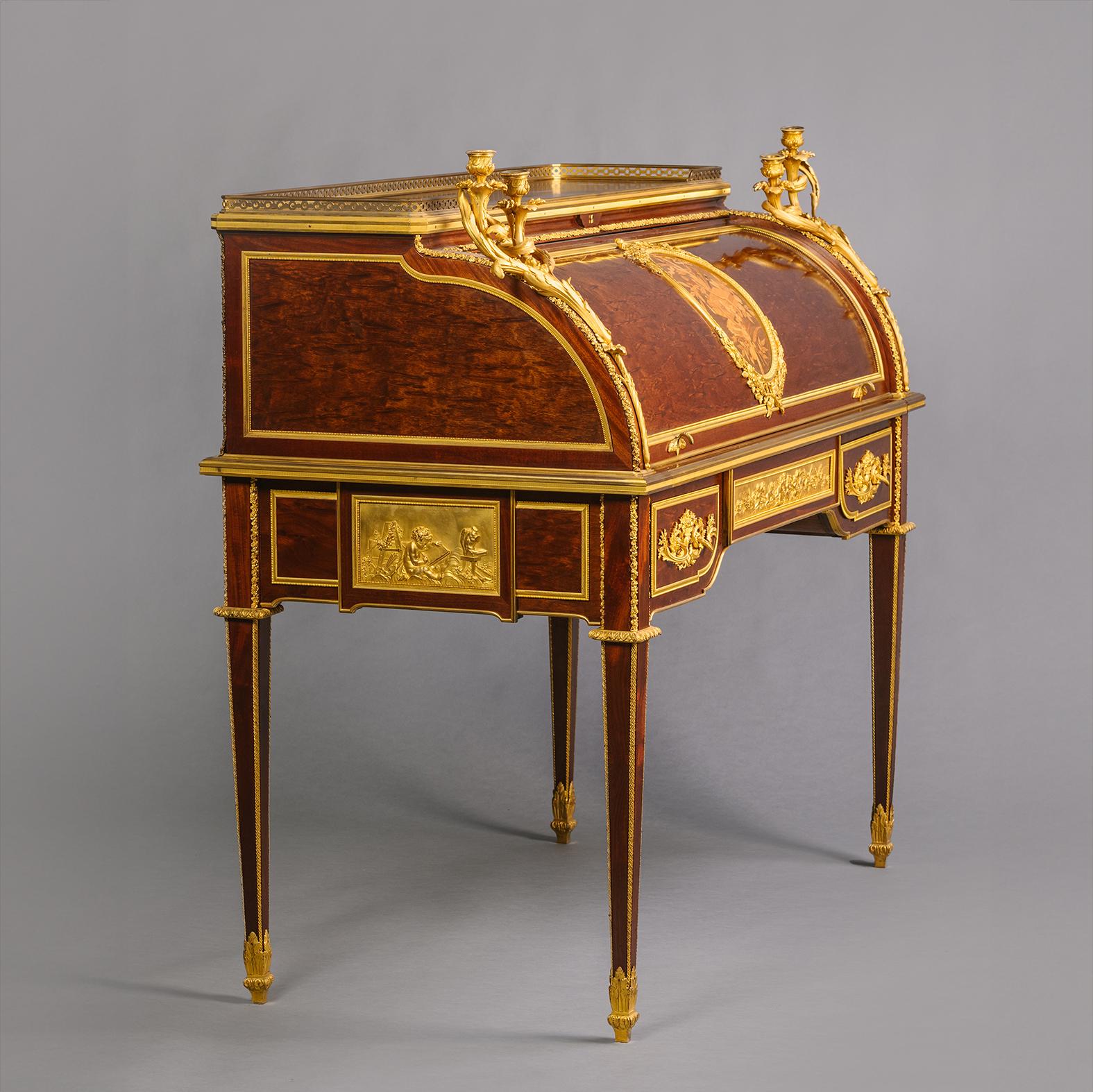 Louis XVI Style Cylinder Bureau, By François Linke In Good Condition For Sale In Brighton, West Sussex