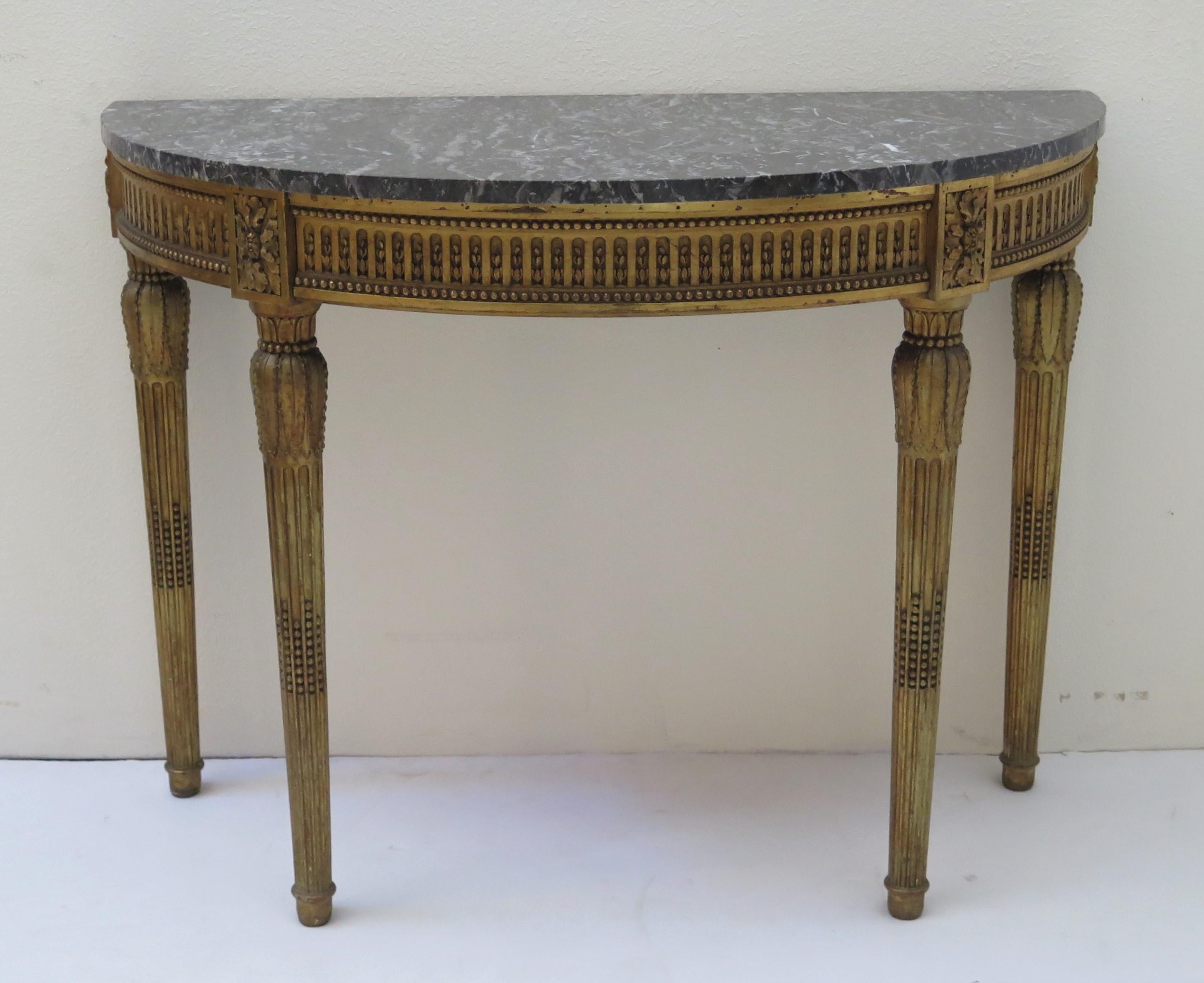 Louis XVI Style Demilune Console Table 9