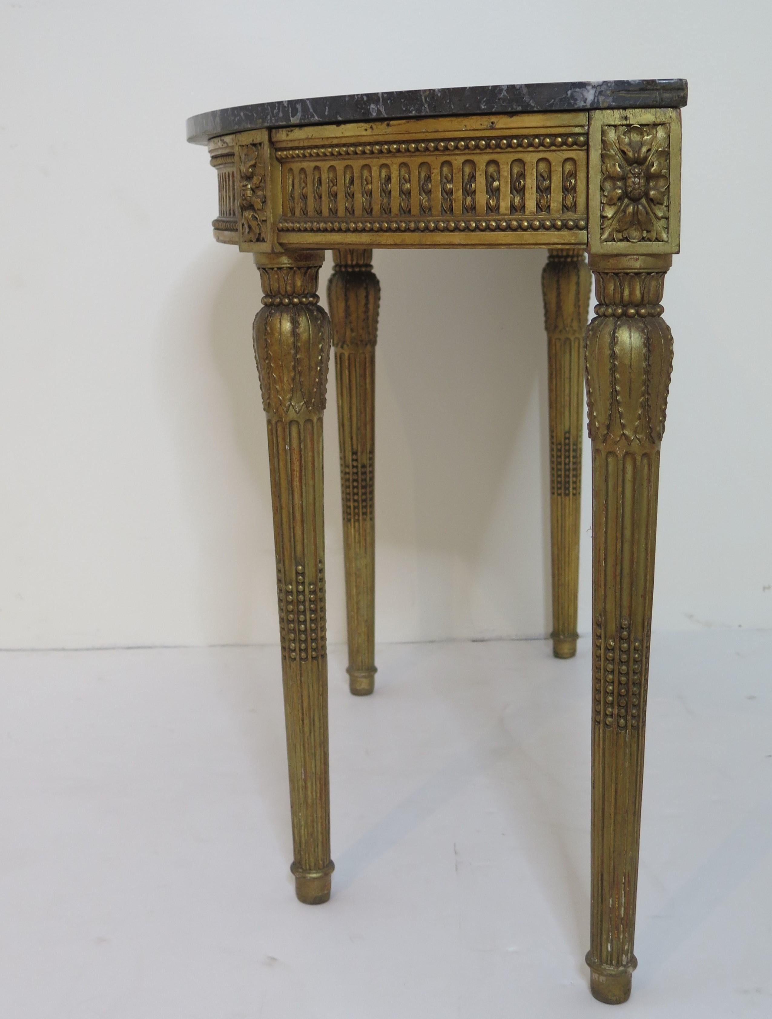 Louis XVI Style Demilune Console Table In Good Condition In Dallas, TX