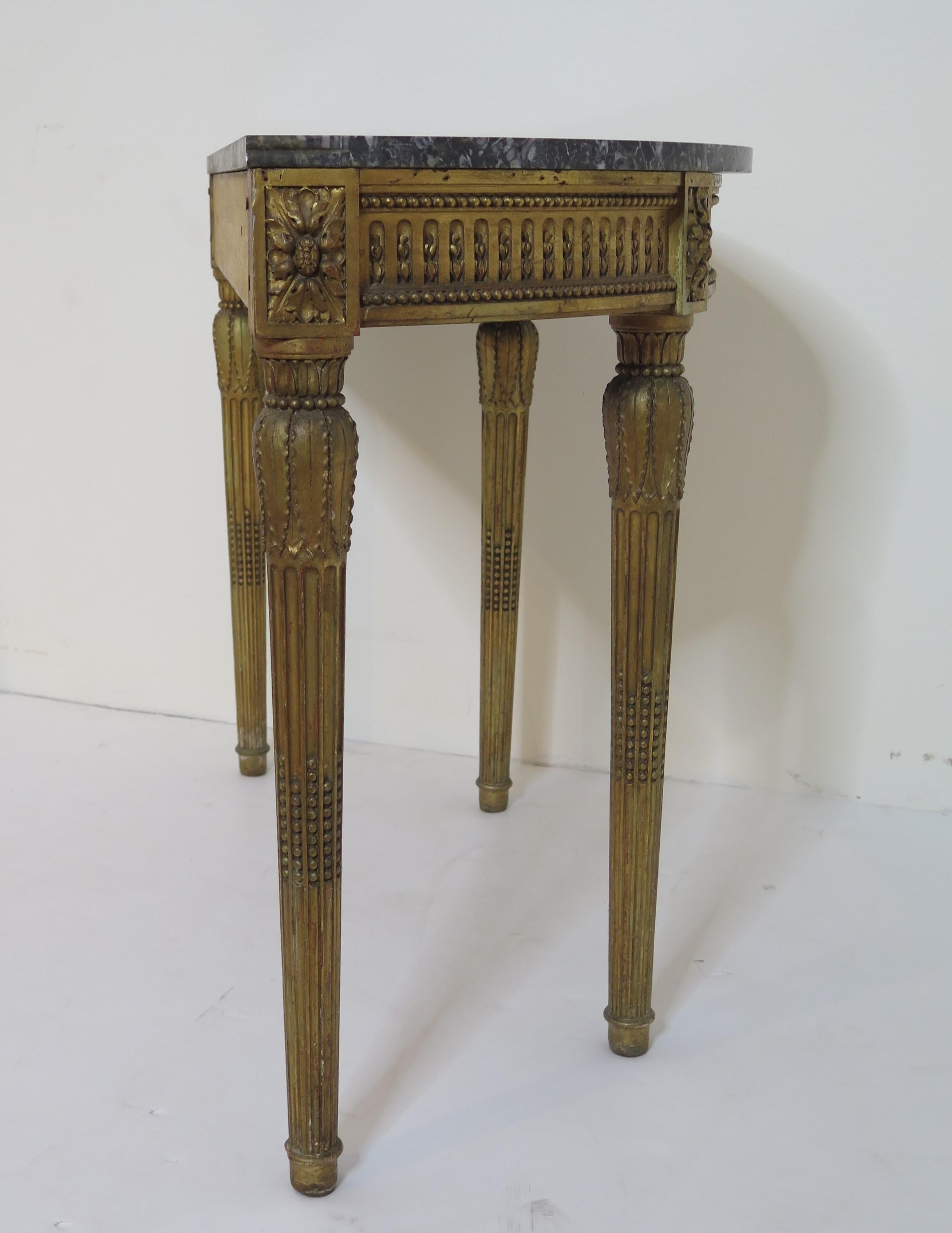 Marble Louis XVI Style Demilune Console Table
