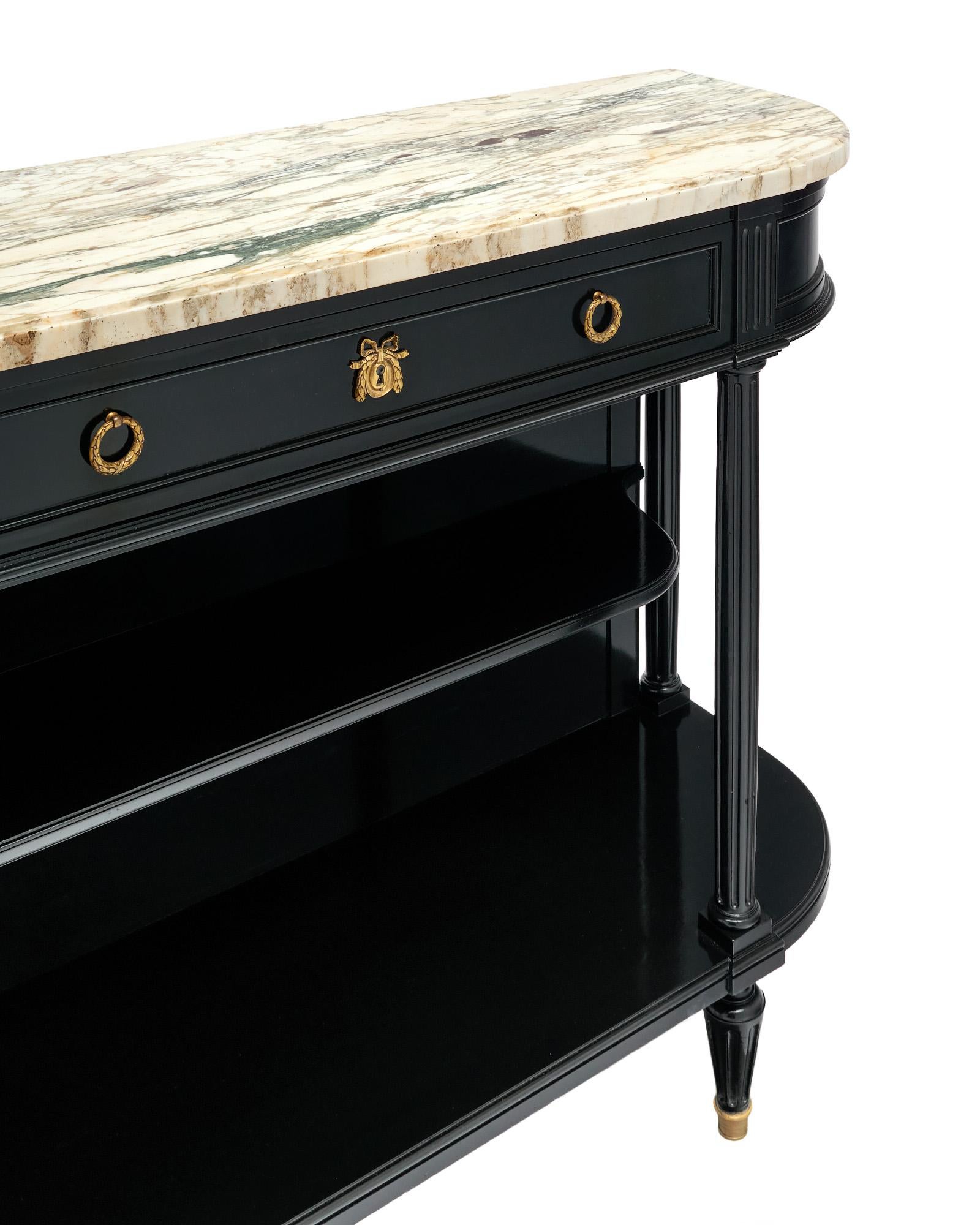 French Louis XVI Style Demilune Buffet For Sale