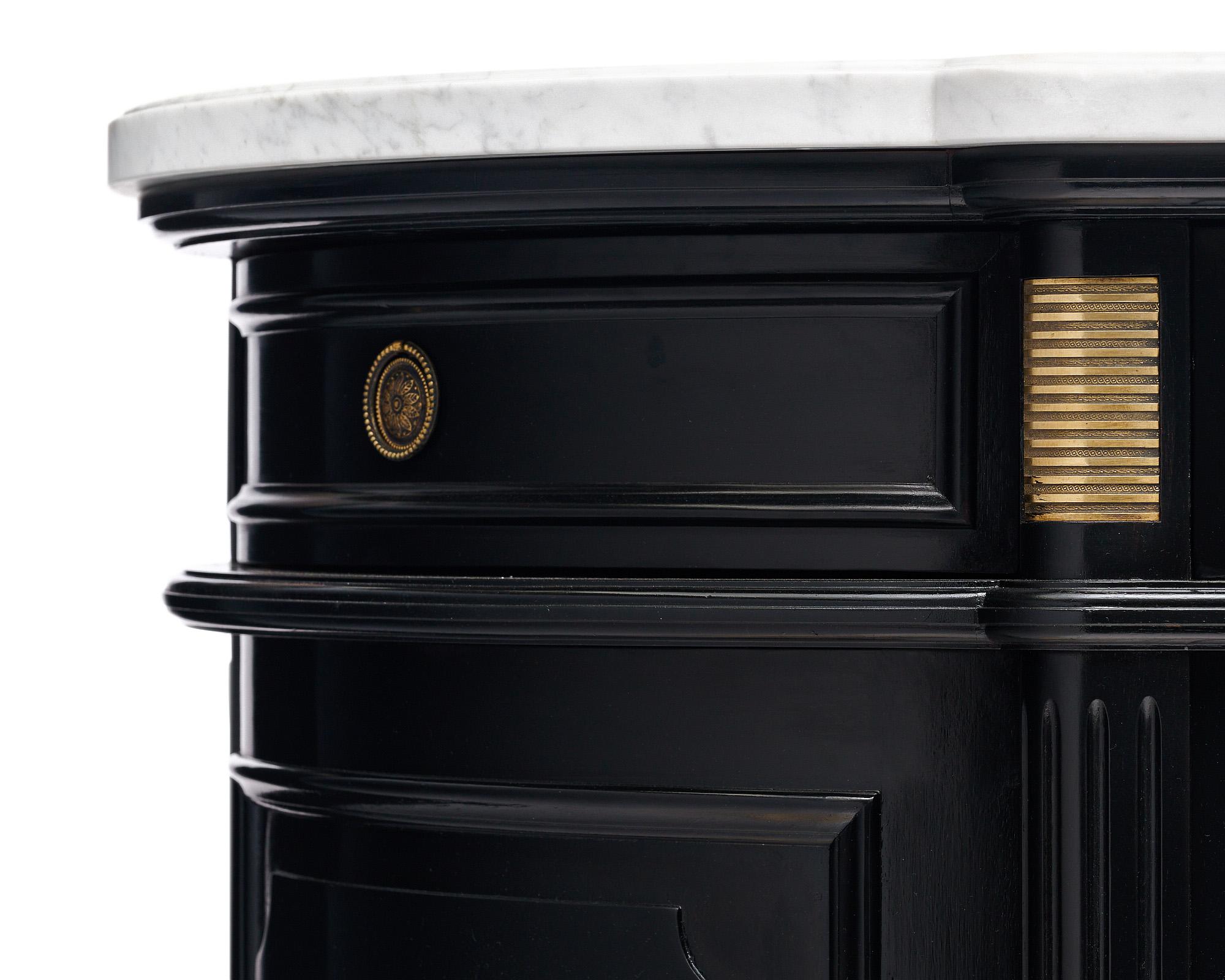Brass Louis XVI Style Demilune Buffet