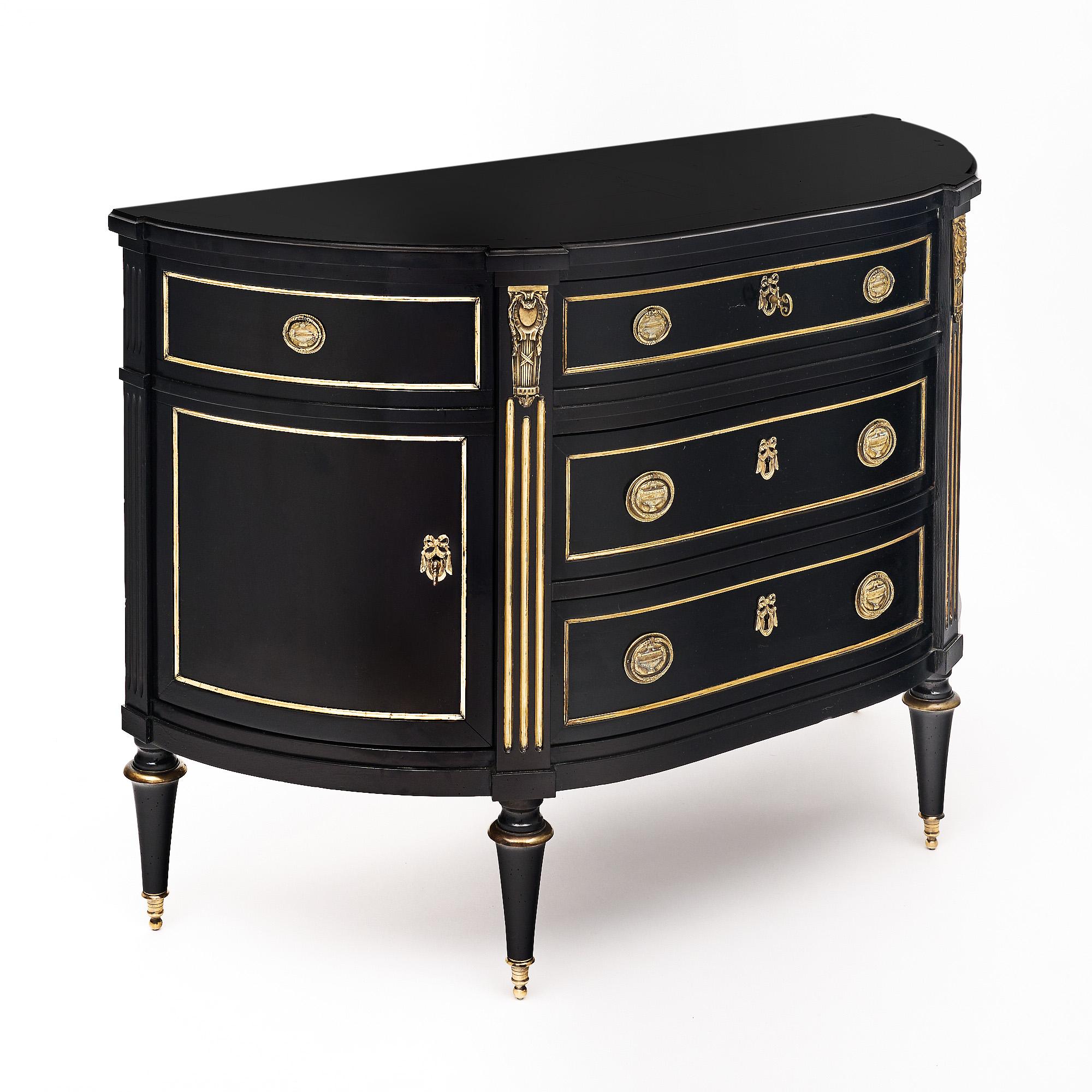 French Louis XVI Style Demilune Chest For Sale