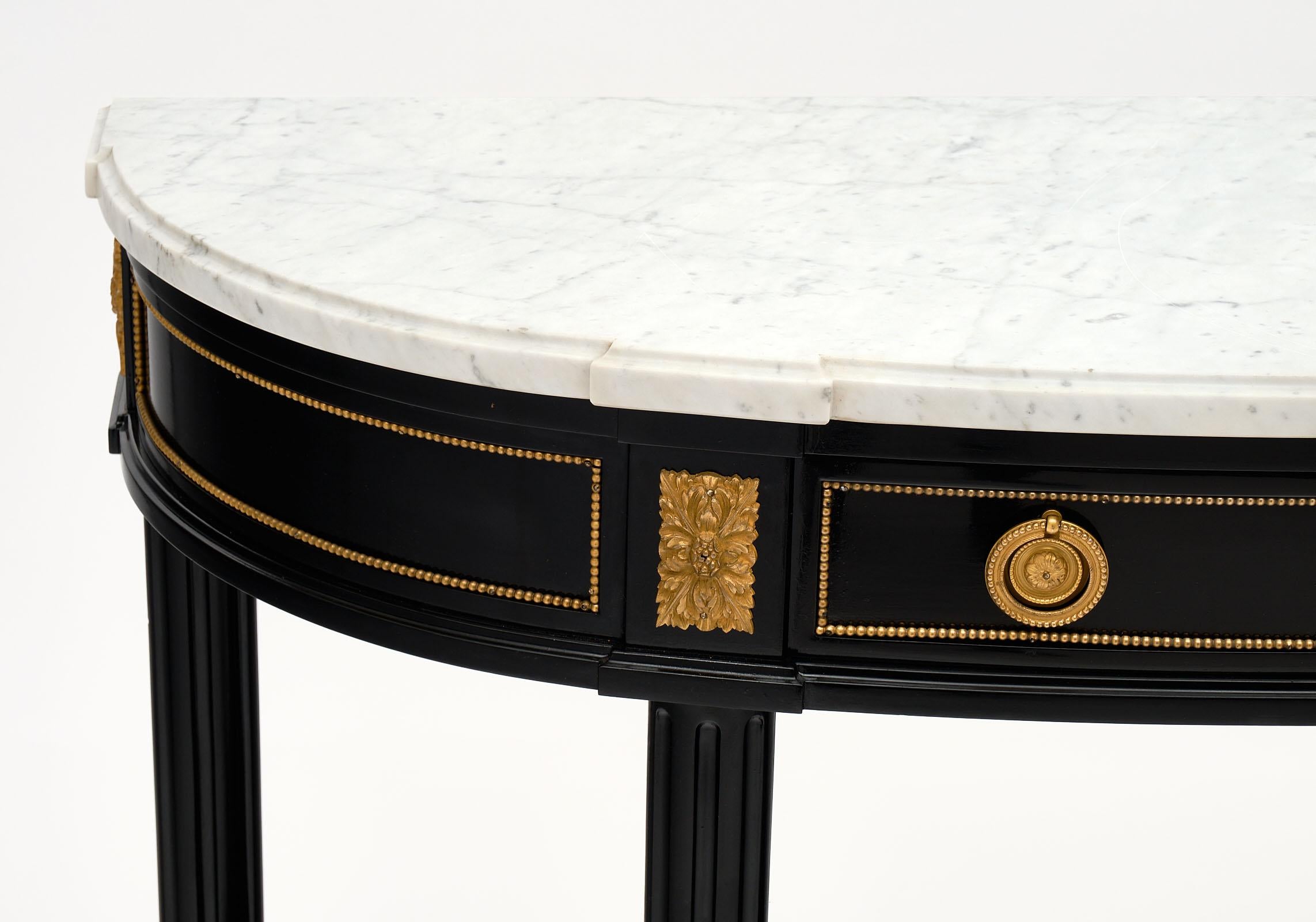 20th Century Louis XVI Style Demilune Console Table
