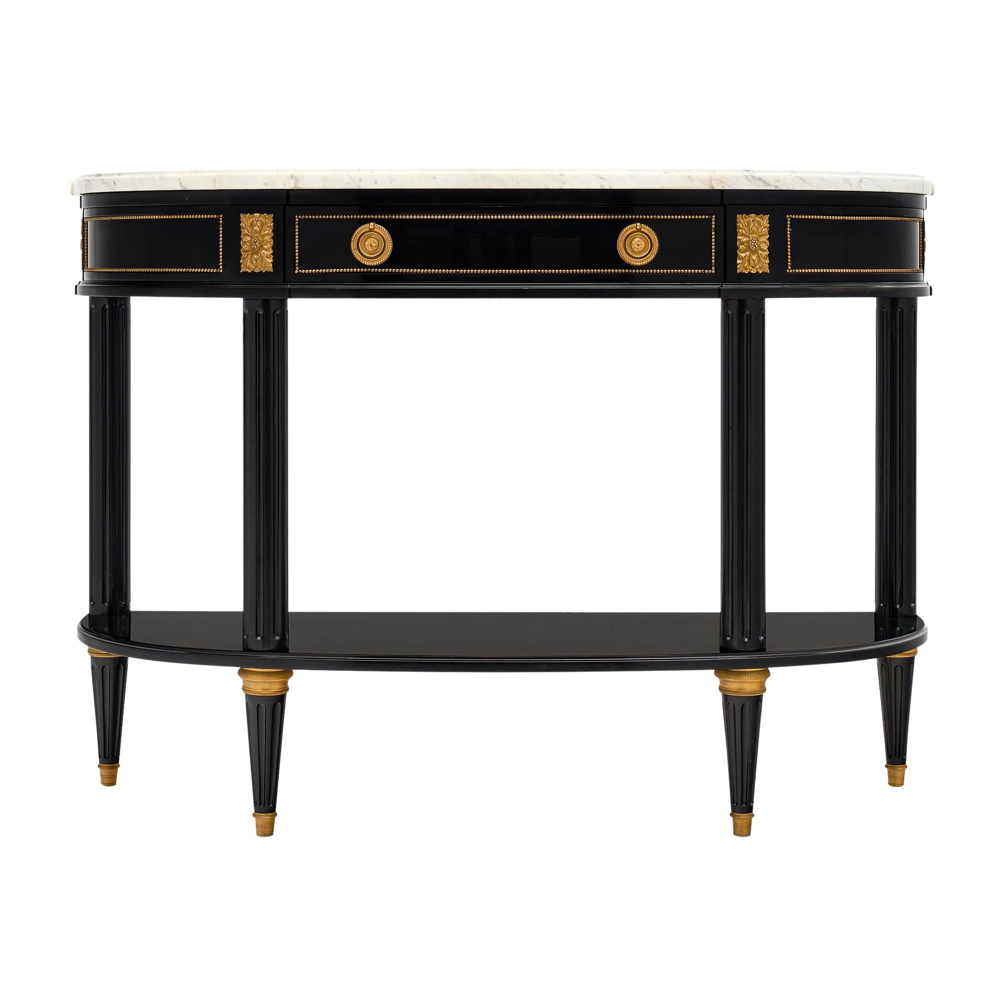 Louis XVI Style Demilune Console Table