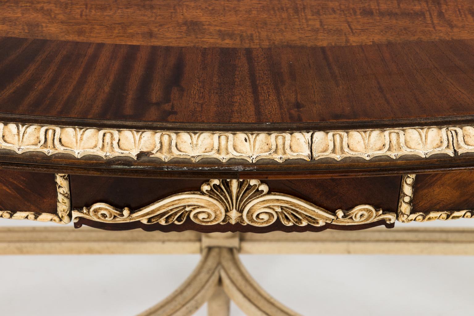 Louis XVI Style Demilune Table In Good Condition In Stamford, CT