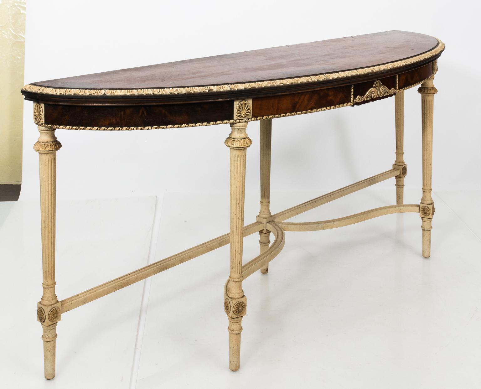 Louis XVI Style Demilune Table 1