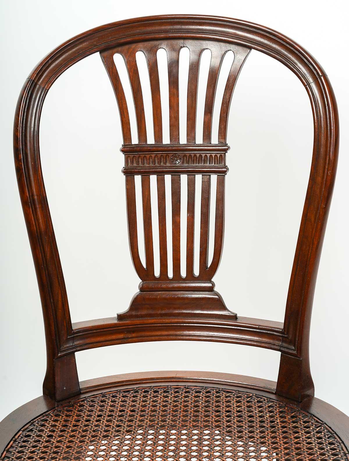 French Louis XVI style desk chair. For Sale