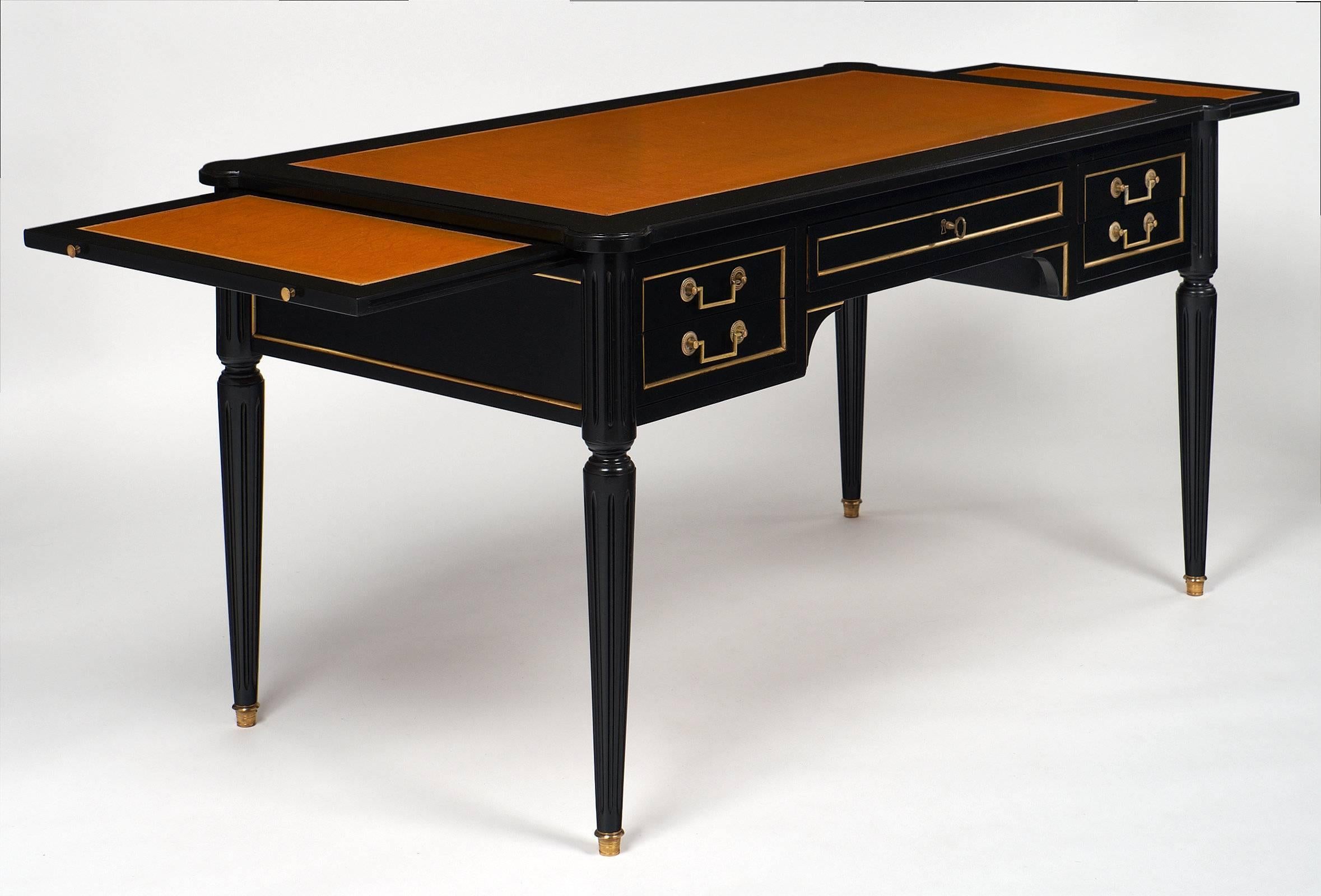 Louis XVI Style Desk with Leather Surface In Excellent Condition In Austin, TX