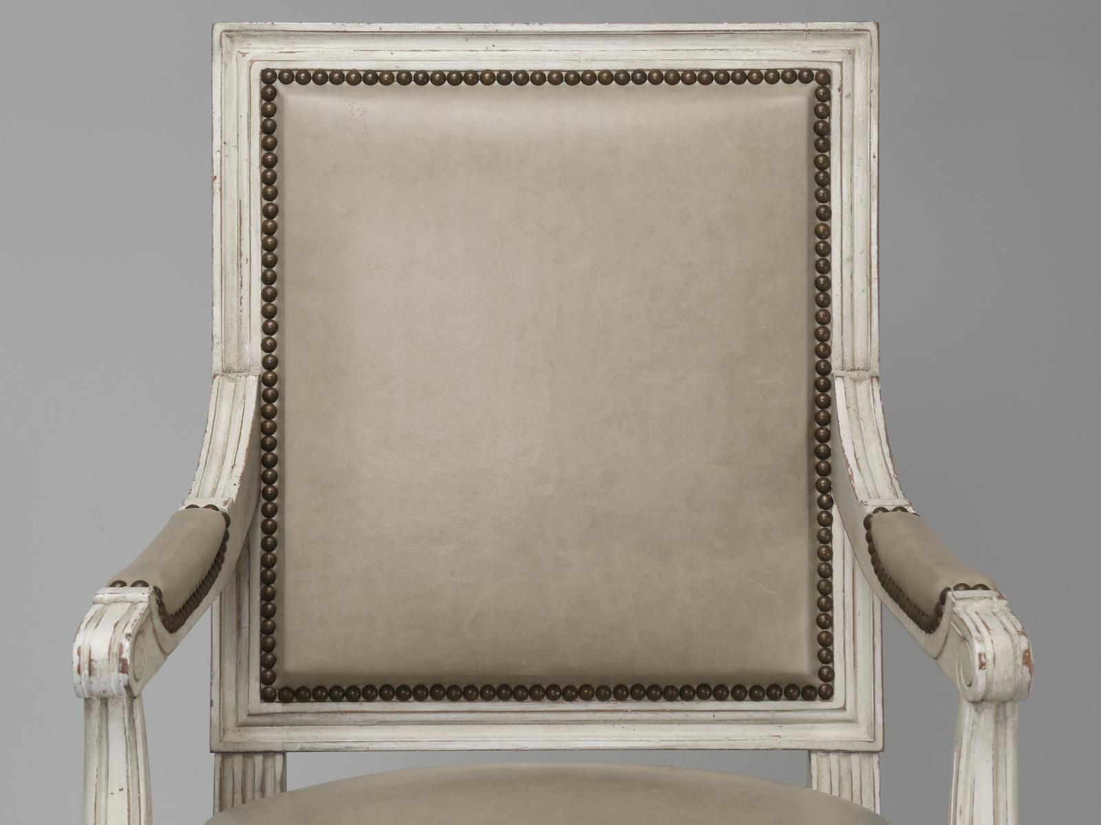 Louis XVI Style Dining Chairs Hand-Carved in France and Assembled in Chicago COM For Sale 2