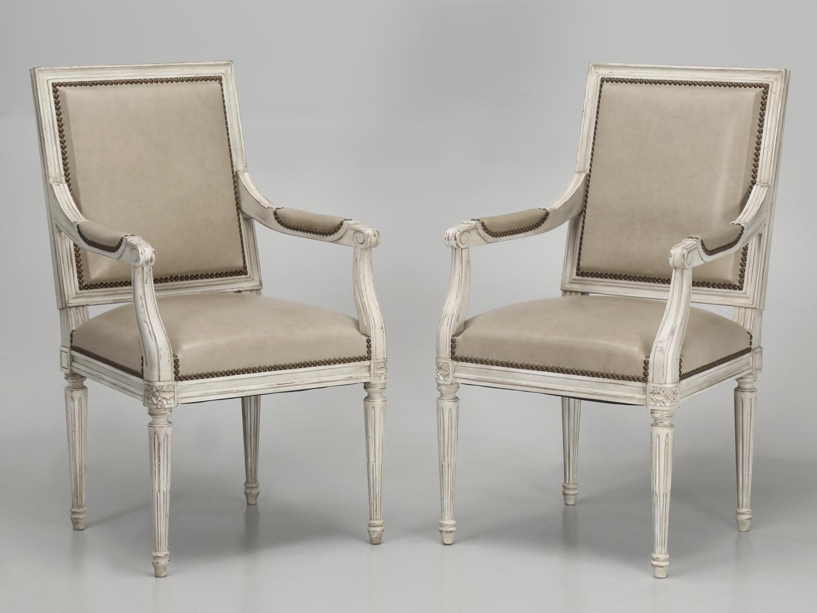 Louis XVI Style Dining Chairs Hand-Carved in France and Assembled in Chicago COM For Sale 6
