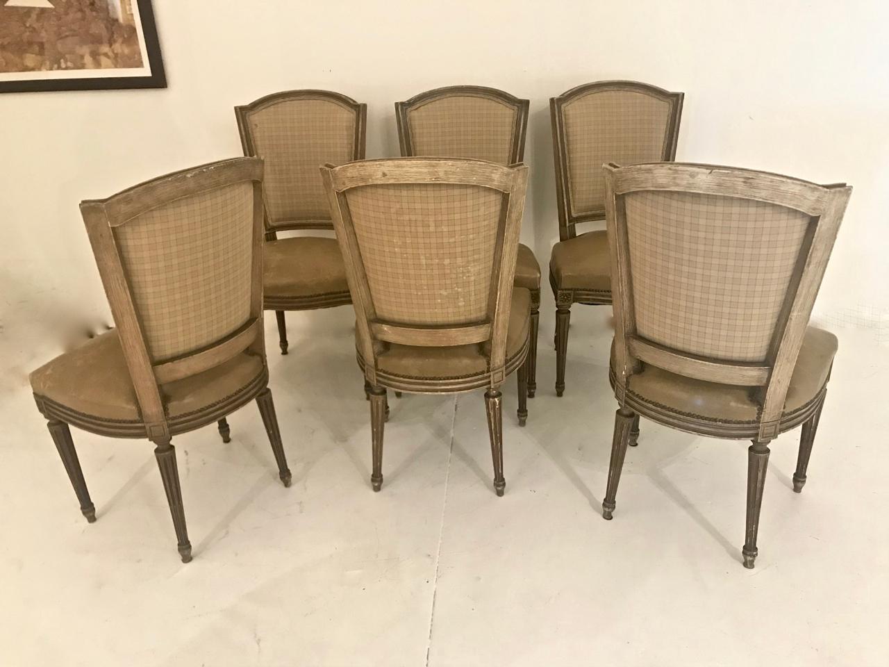 Louis XVI-Style Dining Chairs, Set of 6 5