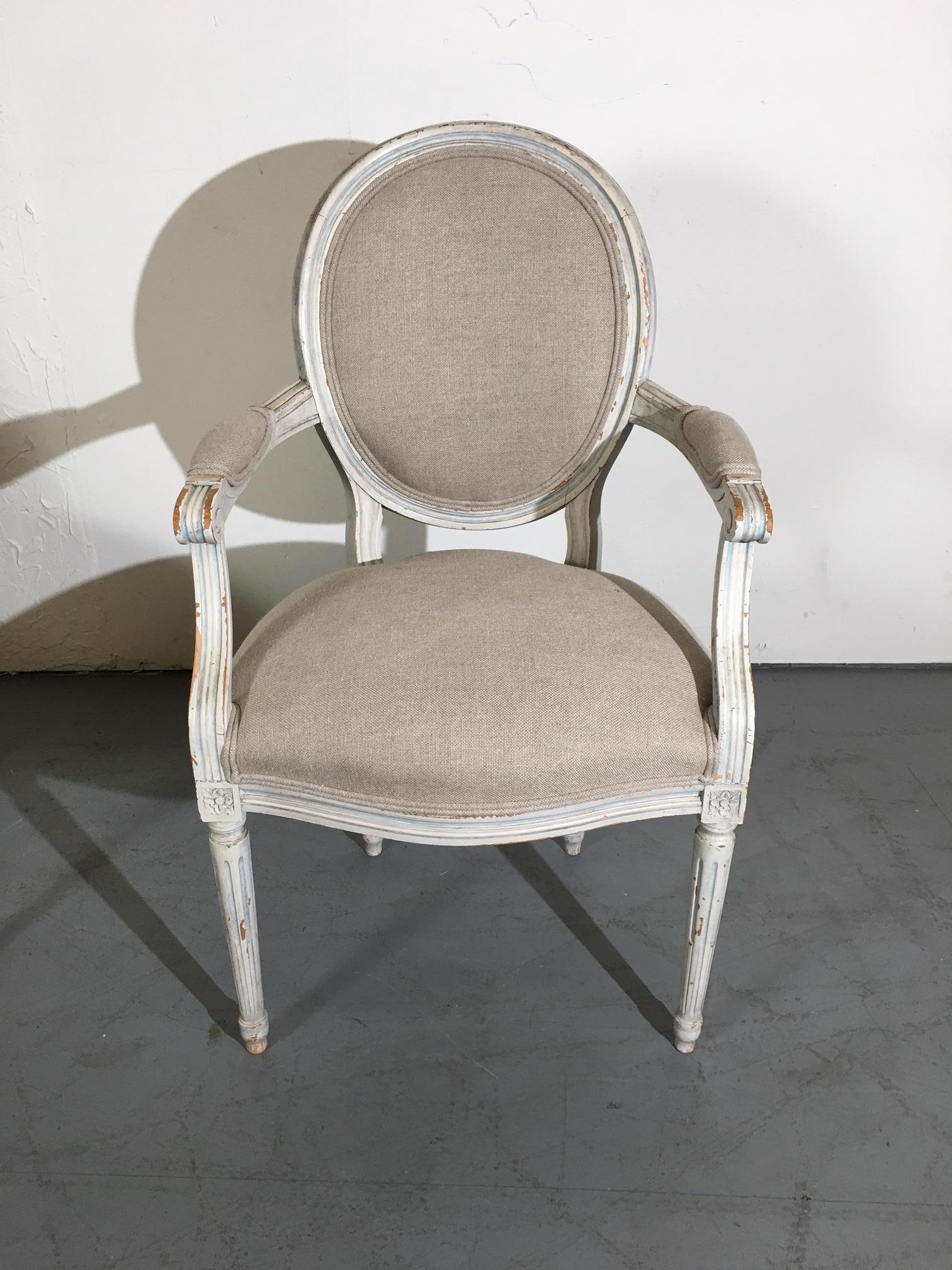 French Louis XVI Style Dining Chairs Set of 6