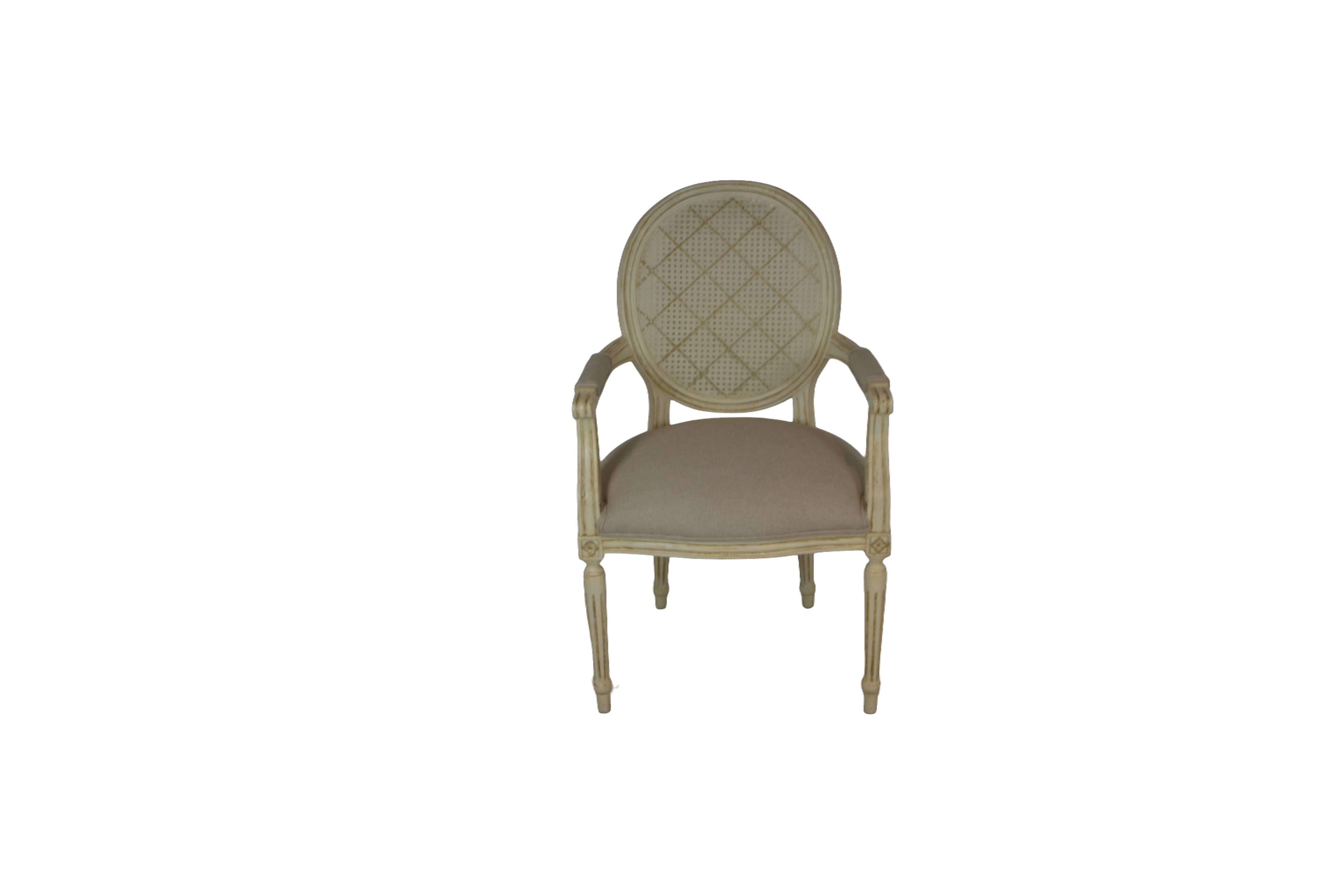 Cane Louis XVI Style Dining Chairs Set of 6 For Sale