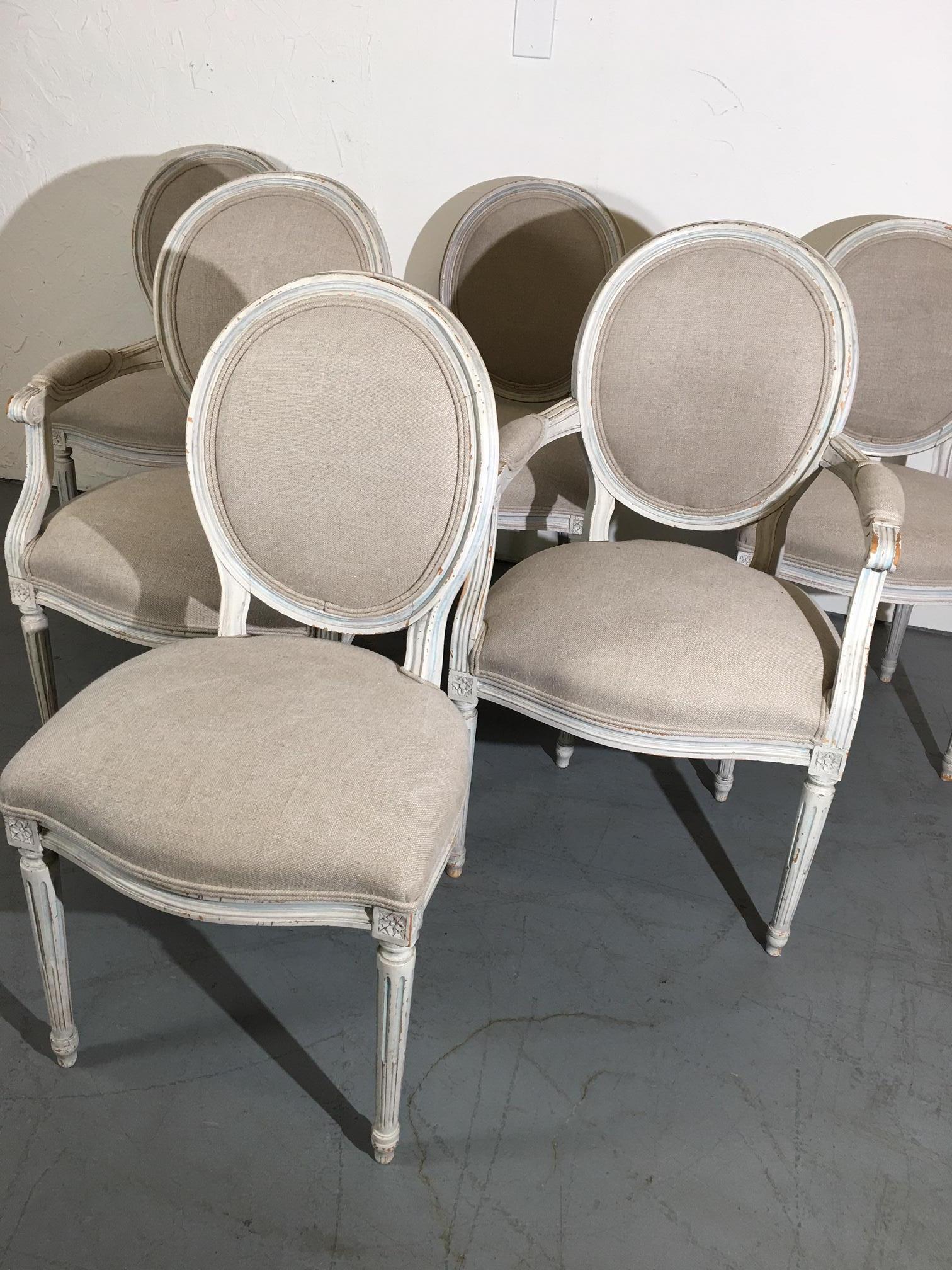 Louis XVI Style Dining Chairs Set of 6 1