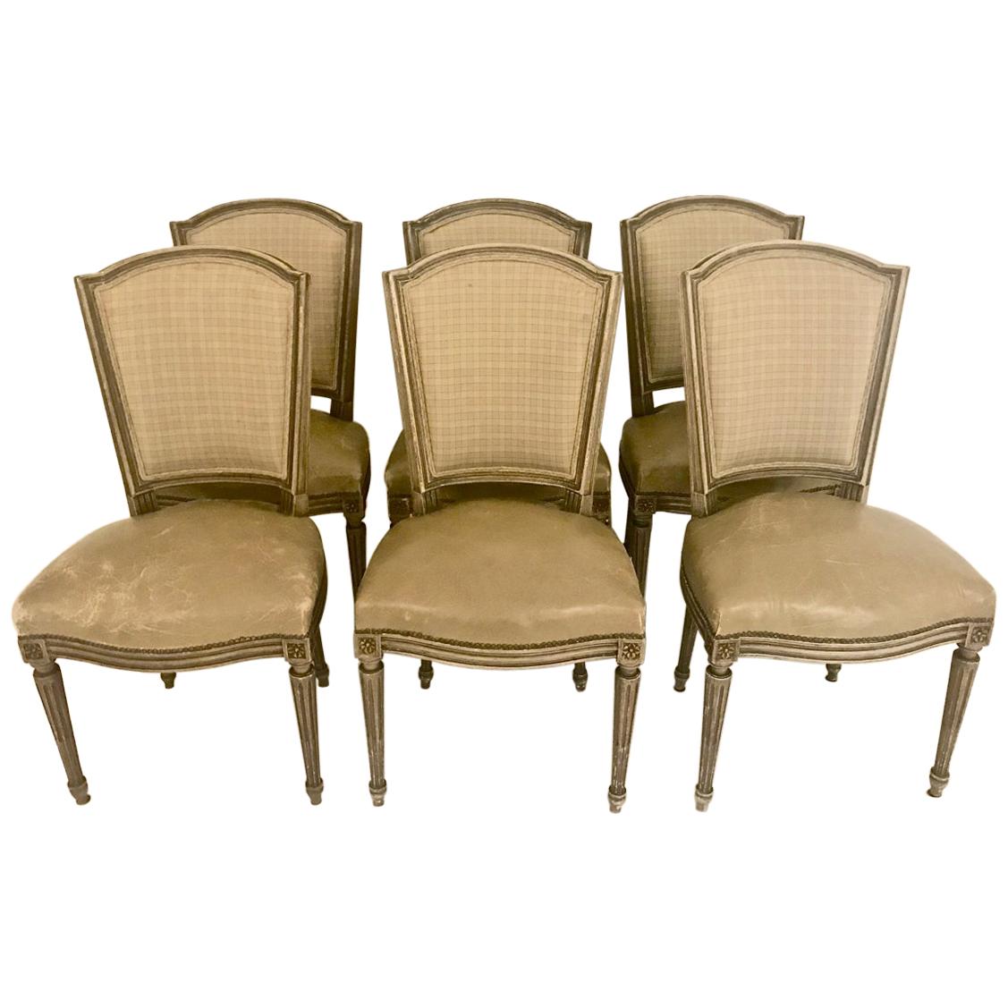 Louis XVI-Style Dining Chairs, Set of 6