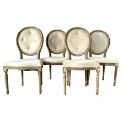 Louis XVI Style Dining Chairs Set of Four
