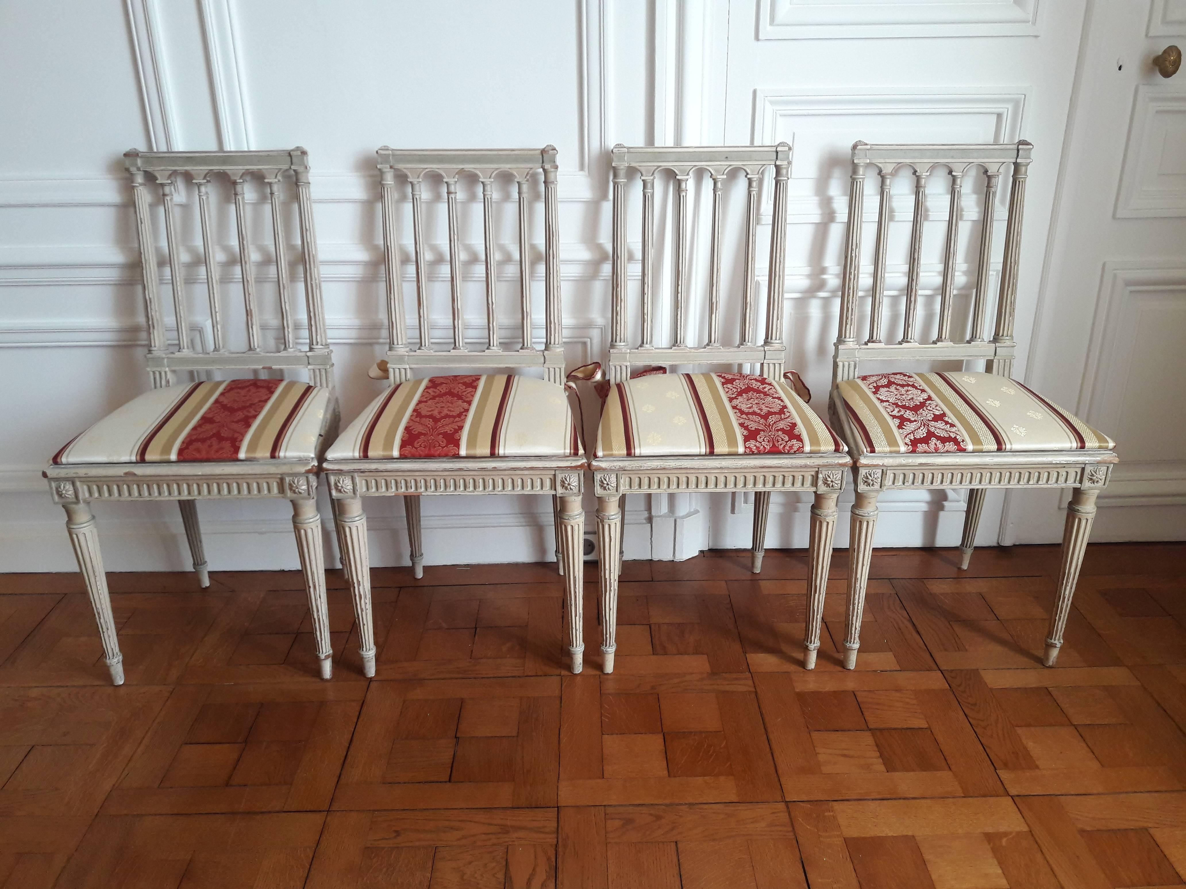 Louis XVI Style Dining Chairs, Set of Four 5