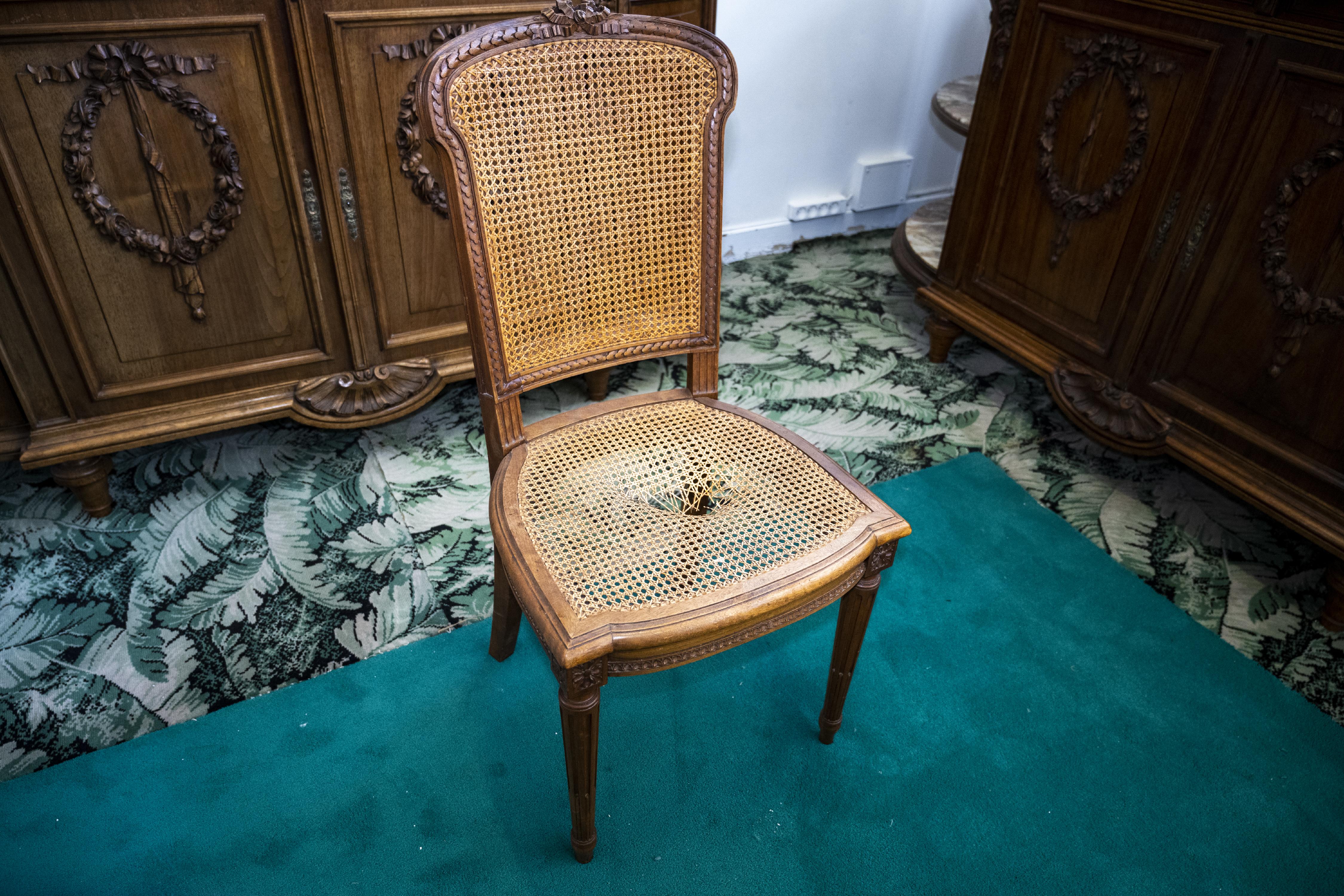 XIX secolo Sala da pranzo in stile Luigi XVI intagliata in legno di noce in vendita