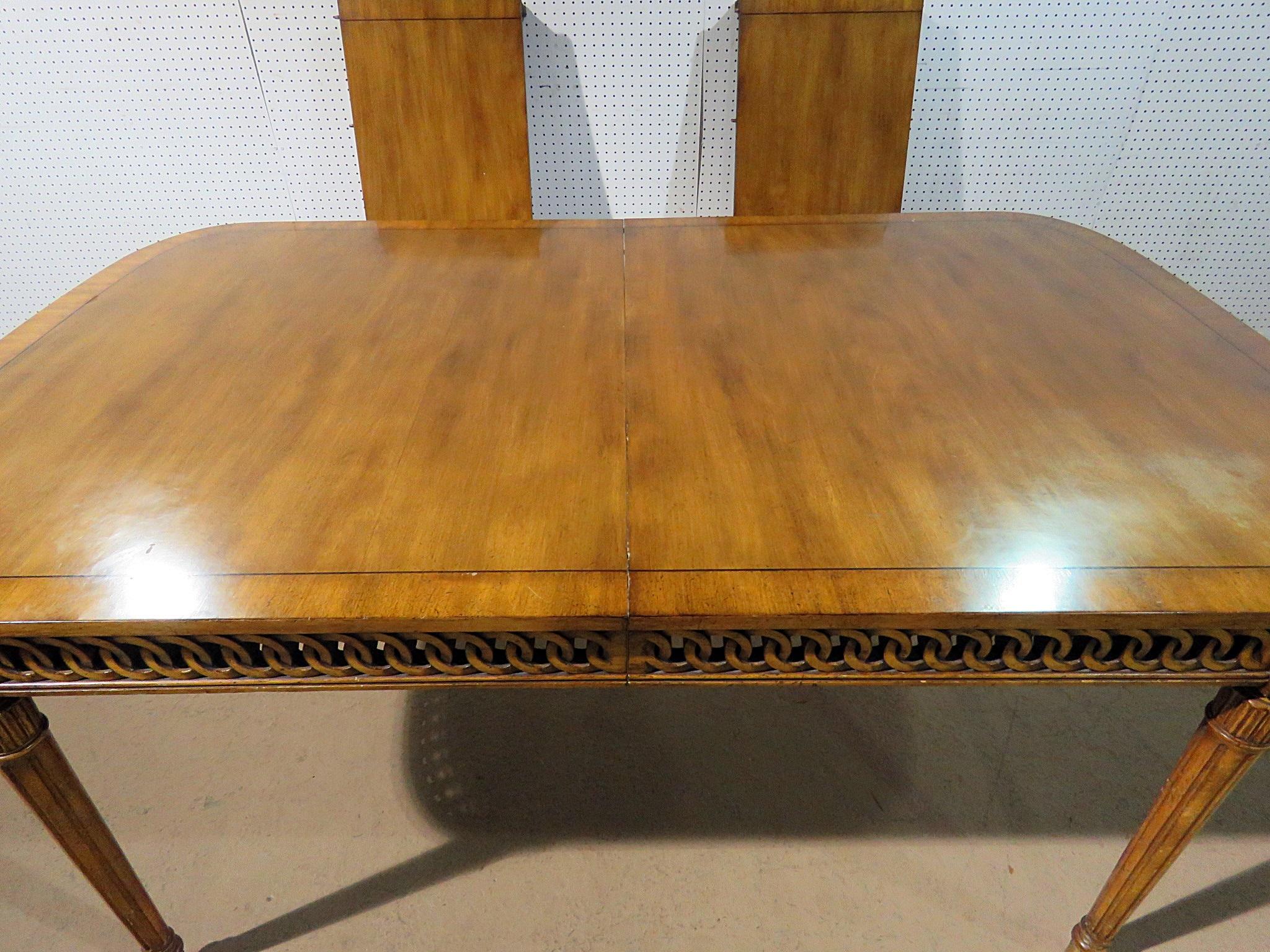 Louis XVI style dining room table with 2 18