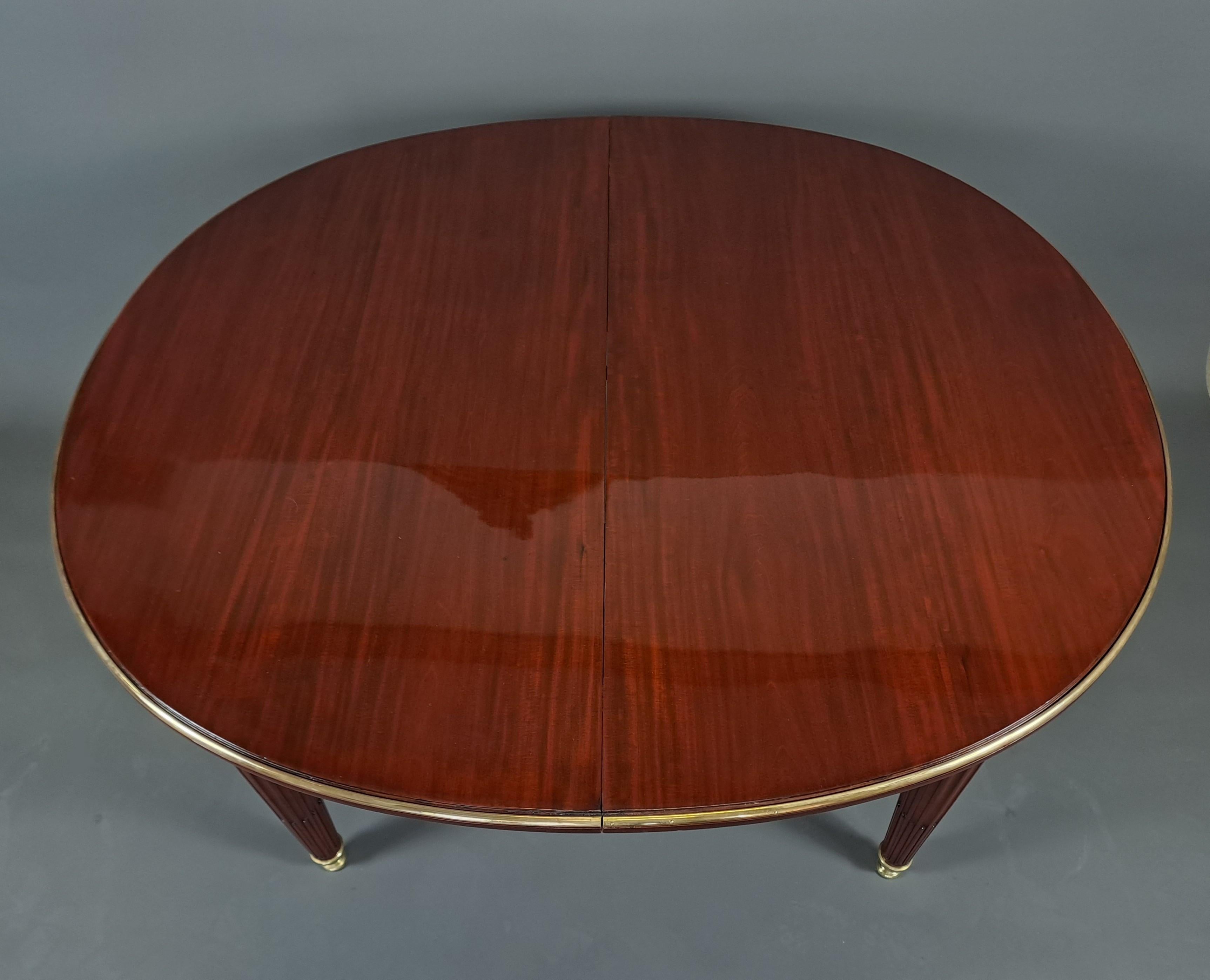 Louis XVI Style Dining Room Table In Mahogany And Gilt Bronze 6