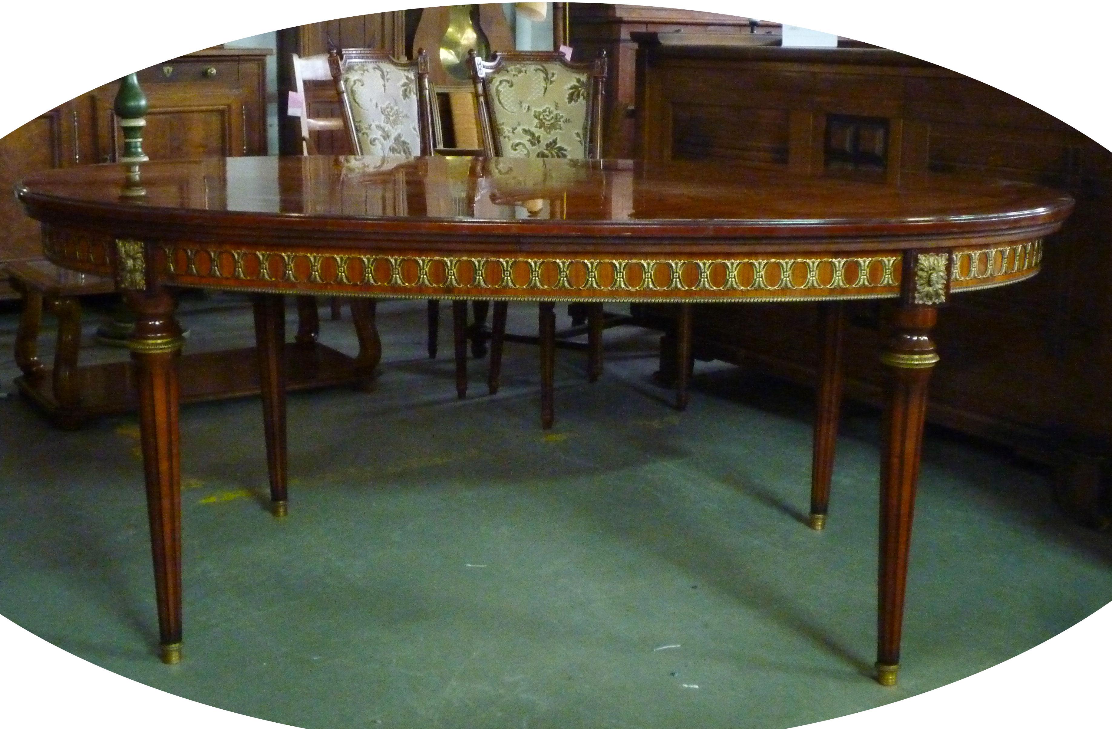 Louis XVI Style Dining Table Extending Rosewood Marquetry Ormolu signed JP Ehalt 1