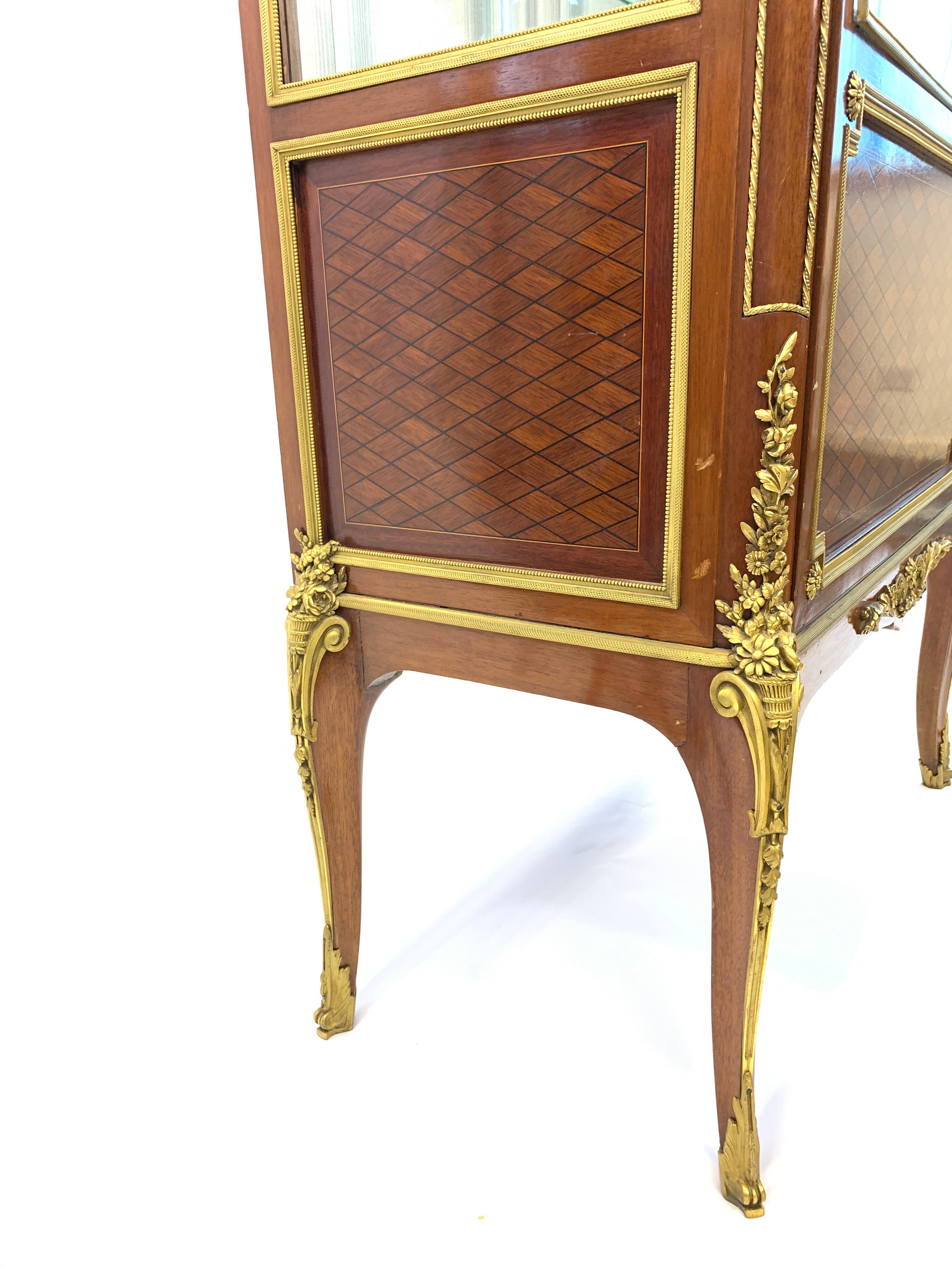 Louis XVI Style Display Cabinet with Ormolu Mounts, Maison Krieger For Sale 5
