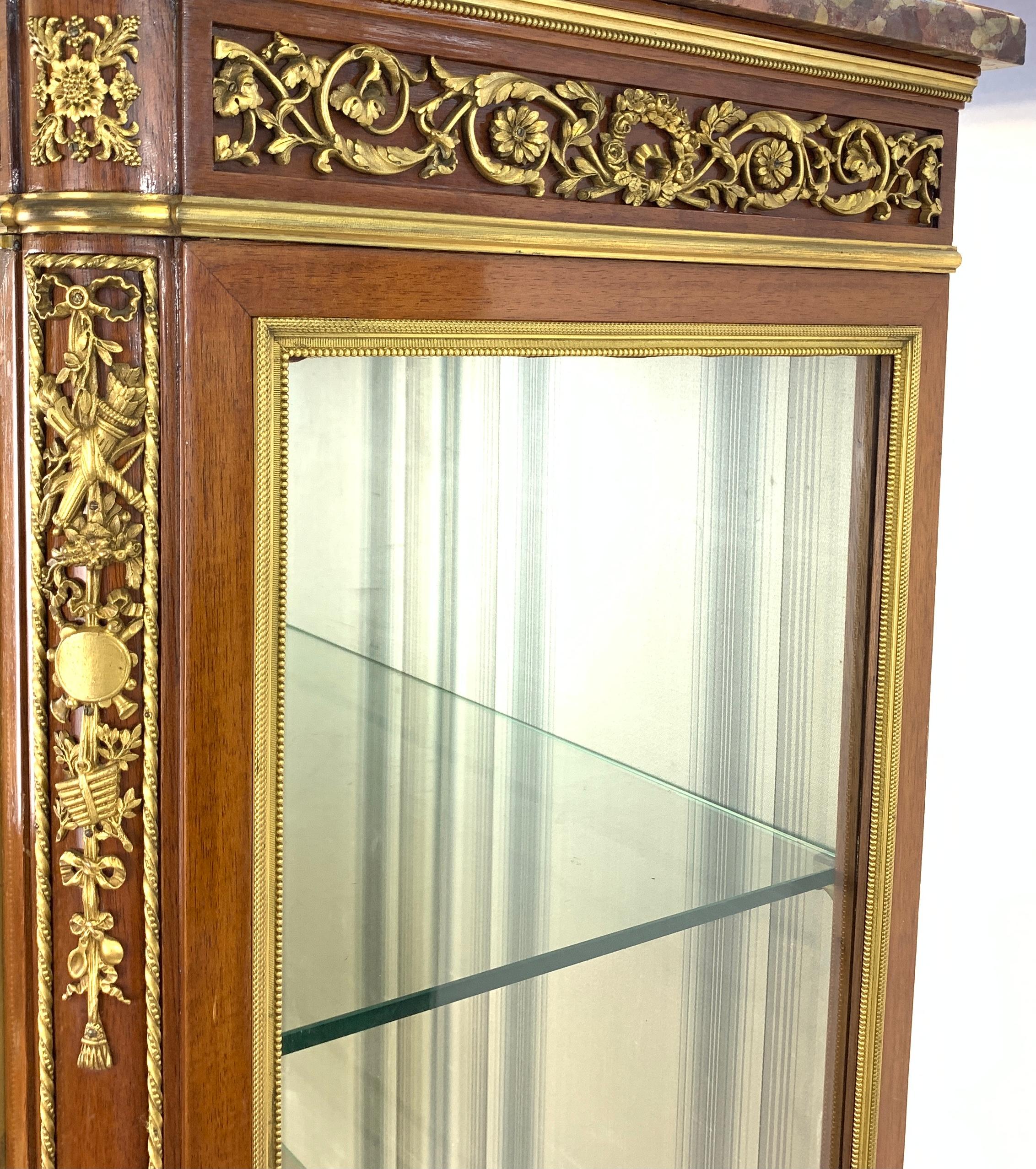 Louis XVI Style Display Cabinet with Ormolu Mounts, Maison Krieger For Sale 7