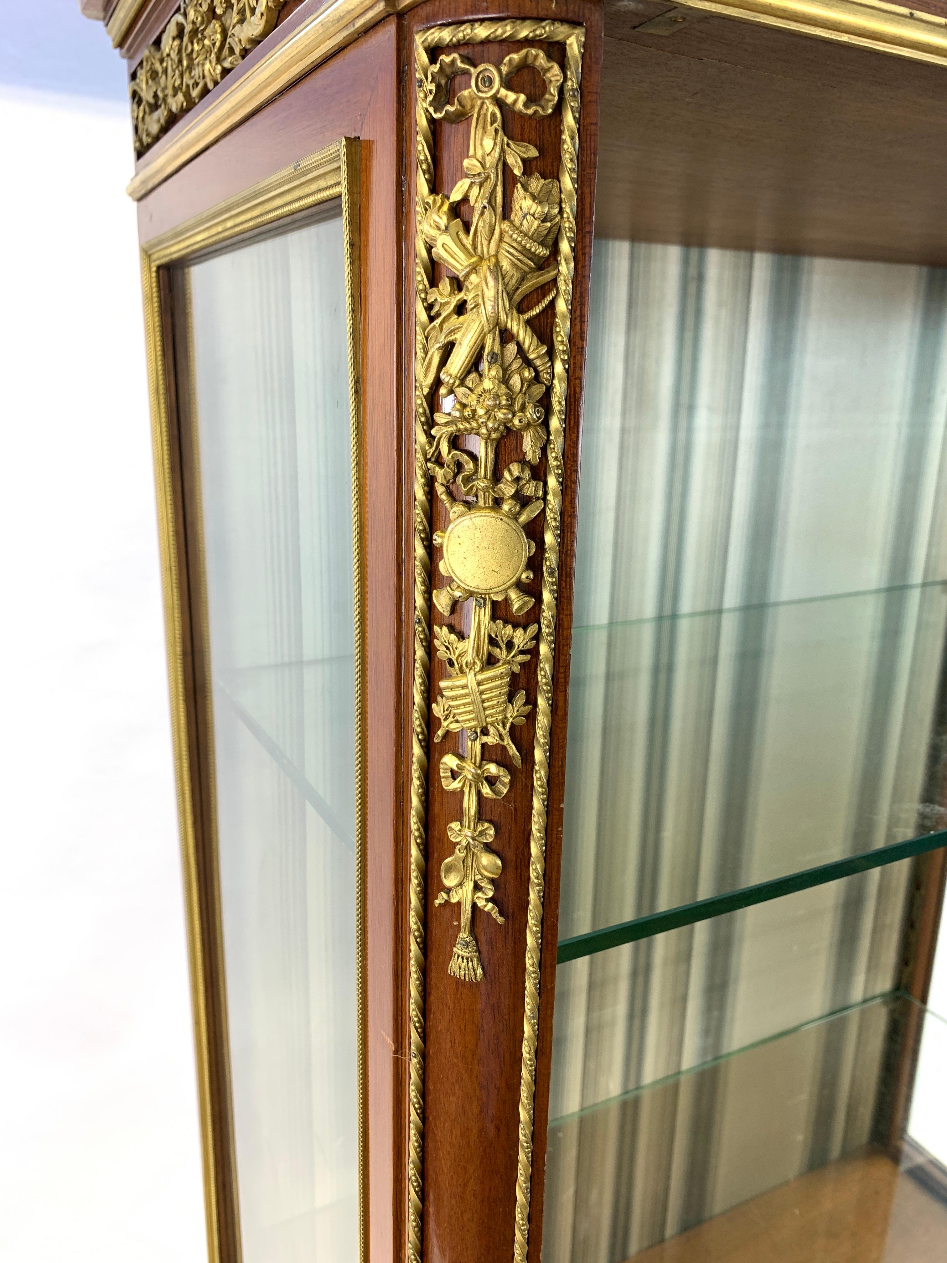Louis XVI Style Display Cabinet with Ormolu Mounts, Maison Krieger For Sale 10