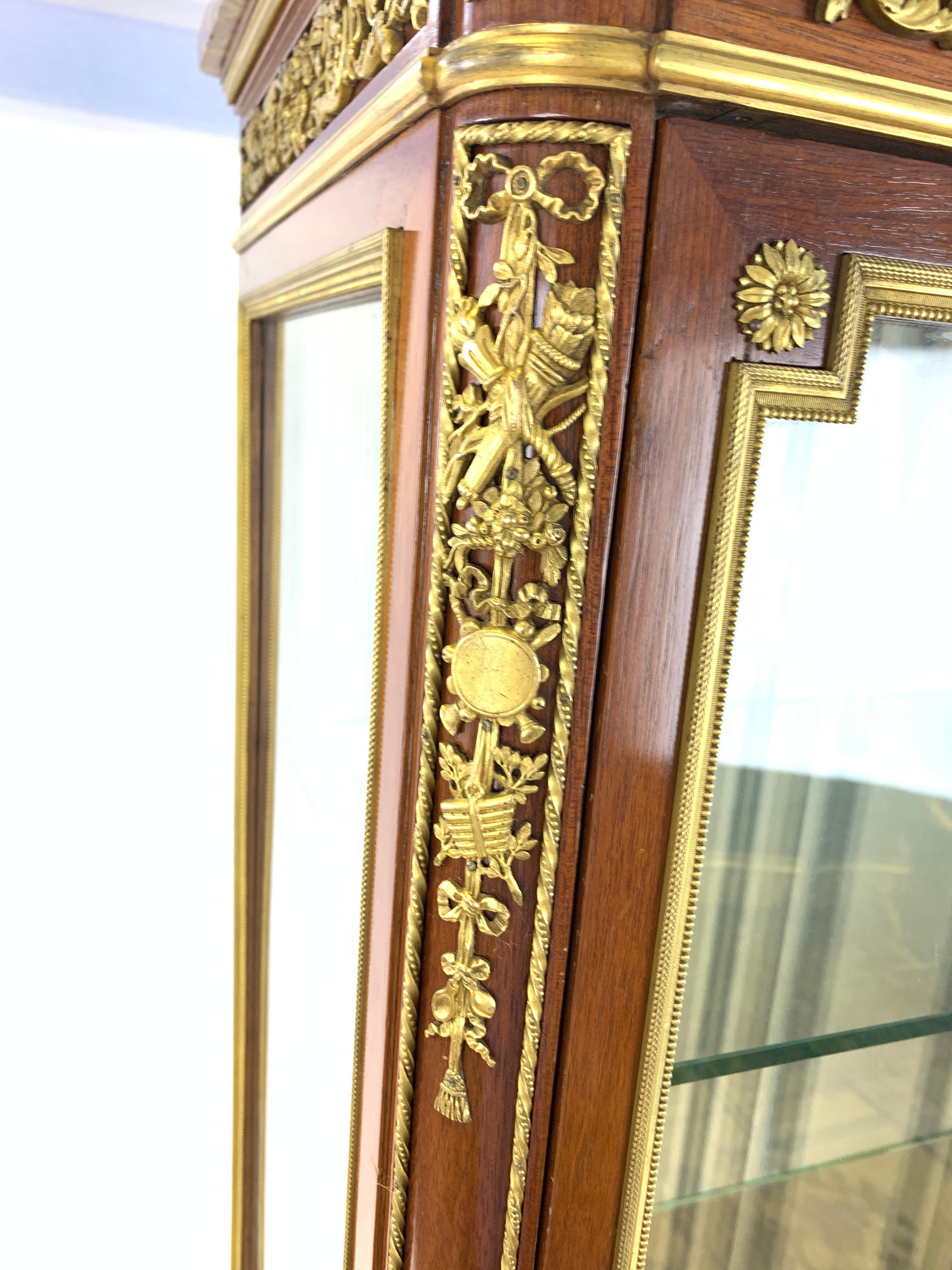 19th Century Louis XVI Style Display Cabinet with Ormolu Mounts, Maison Krieger For Sale