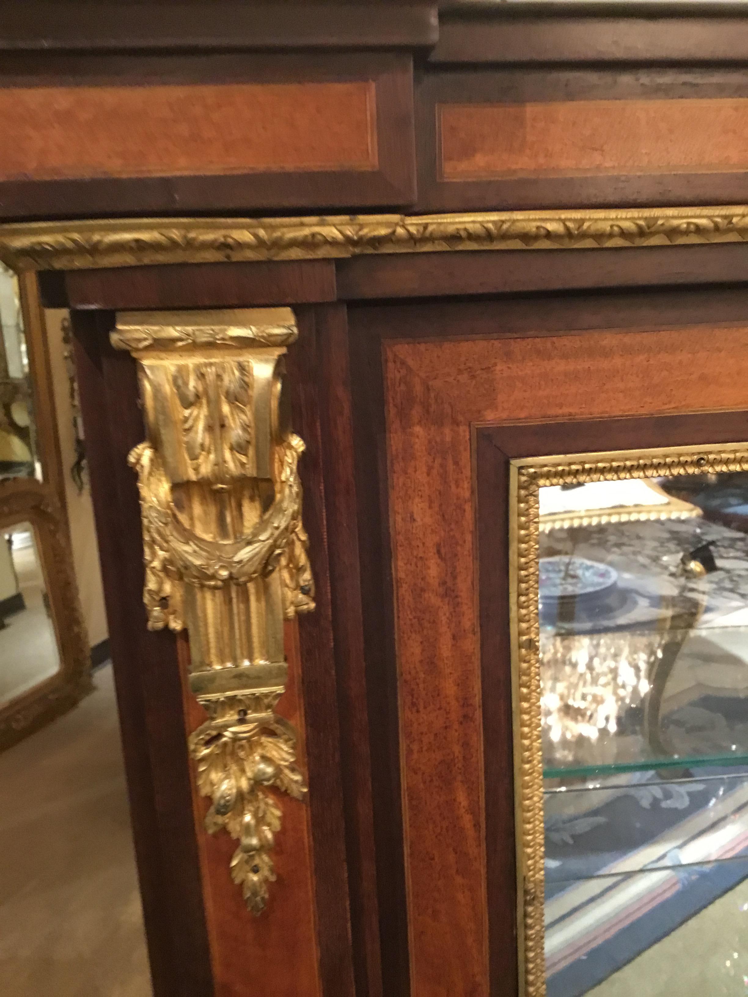 Louis XVI-Style Display/Vitrine Cabinet in Rosewood with Bronze Dore Mounts 3