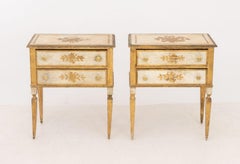 Louis XVI Style Distressed Side Tables, Pair
